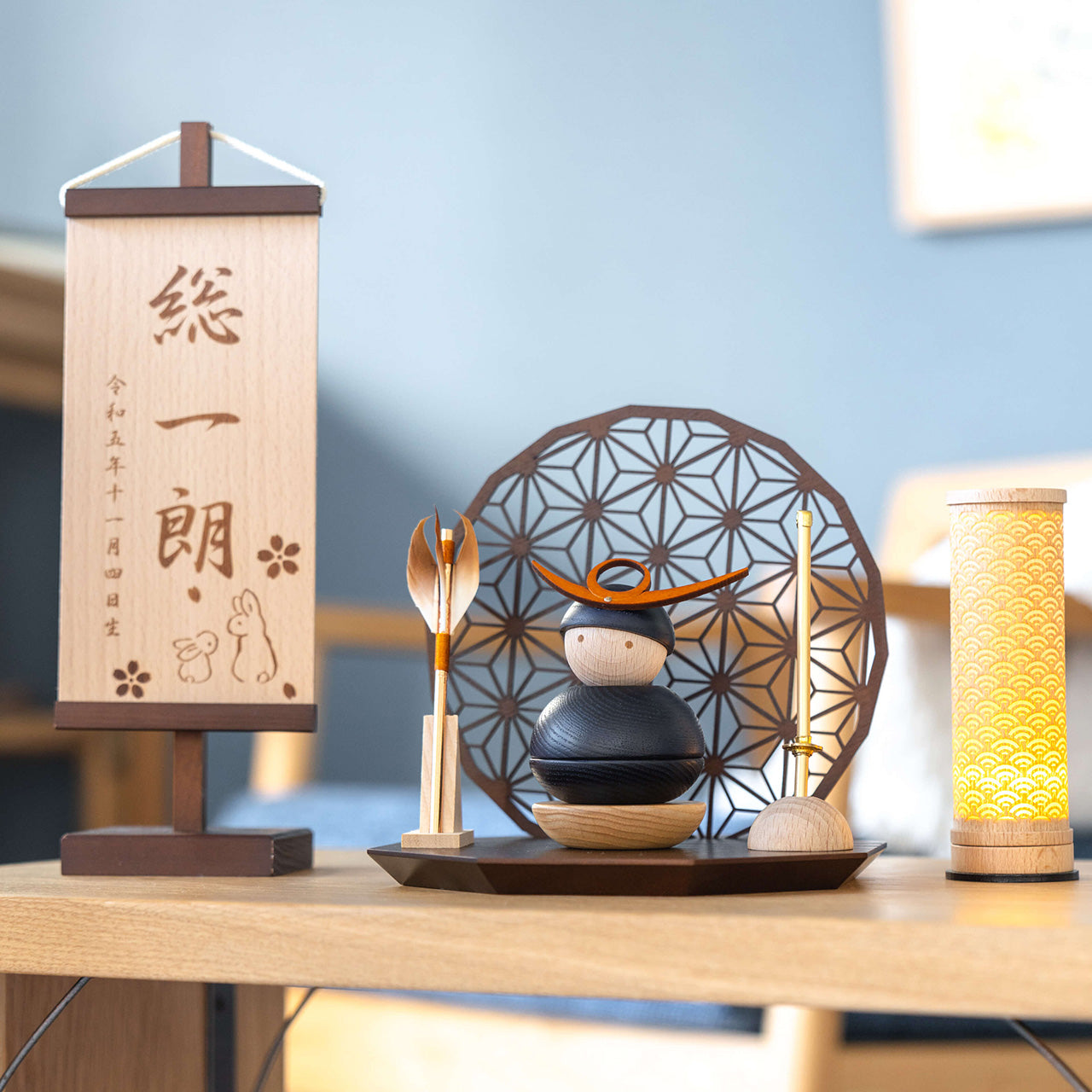 ことの木製鎧　上杉謙信　衝立B　麻の葉