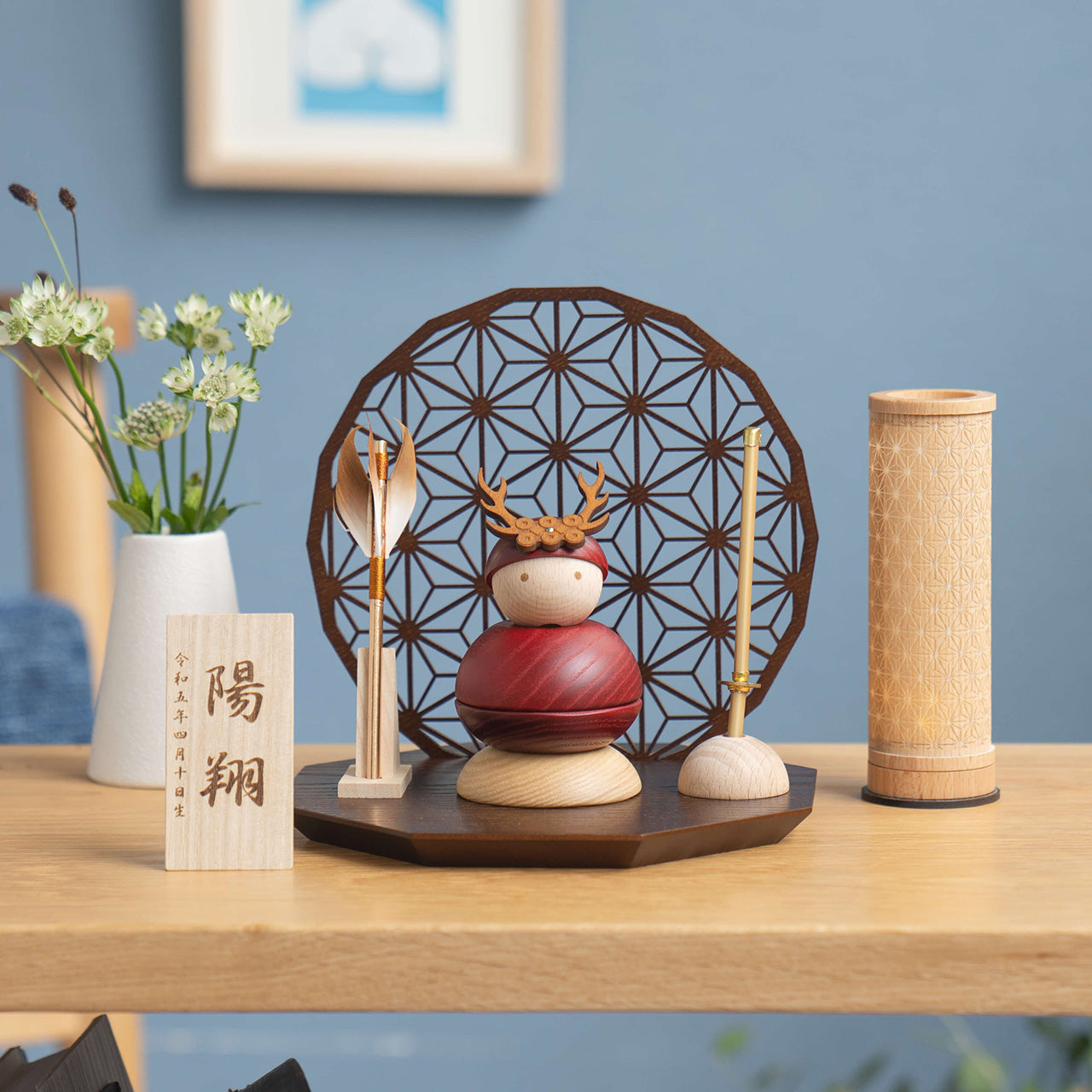 ことの木製鎧　真田幸村　衝立B　麻の葉