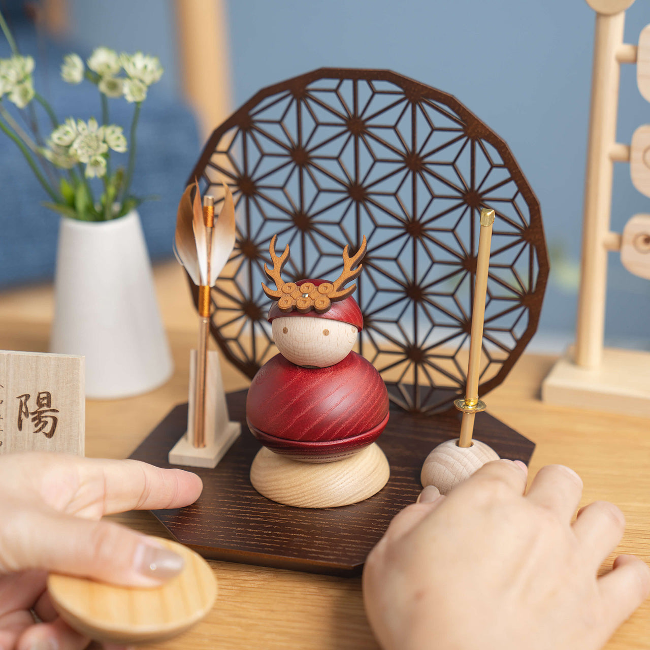 ことの木製鎧　真田幸村　衝立B　麻の葉