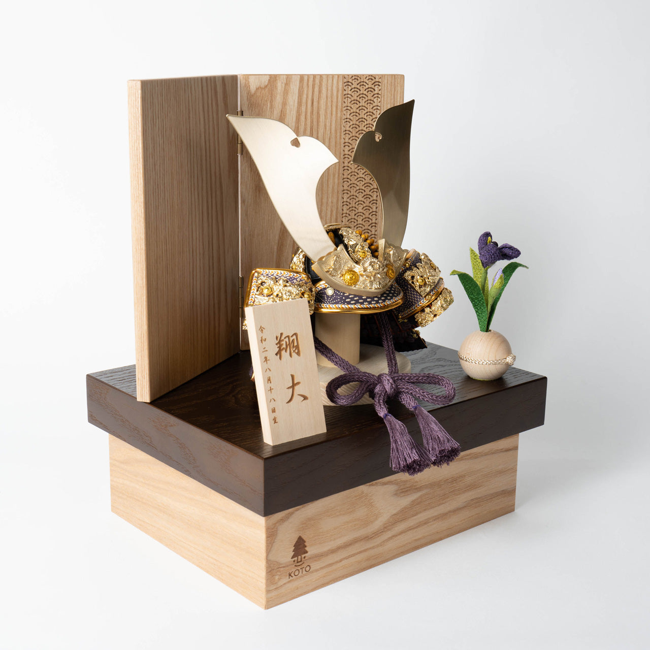 KOTO×悠雅コラボ兜　金大鍬　青海波　NB収納