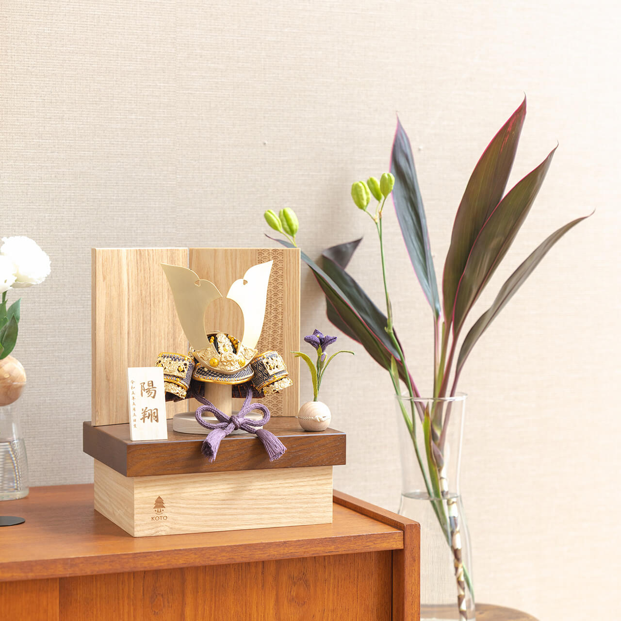 KOTO×悠雅コラボ兜　金大鍬　青海波　NB収納