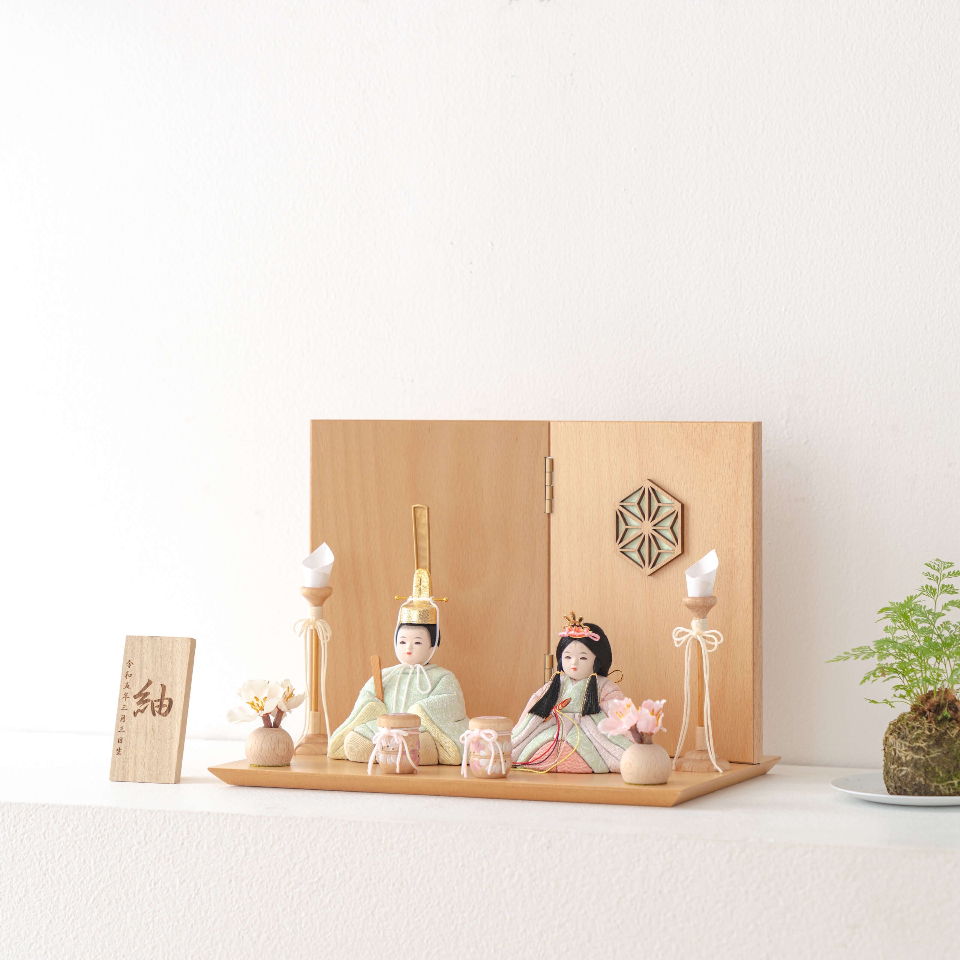 ことの木目込ひな　このは　麻の葉　平台