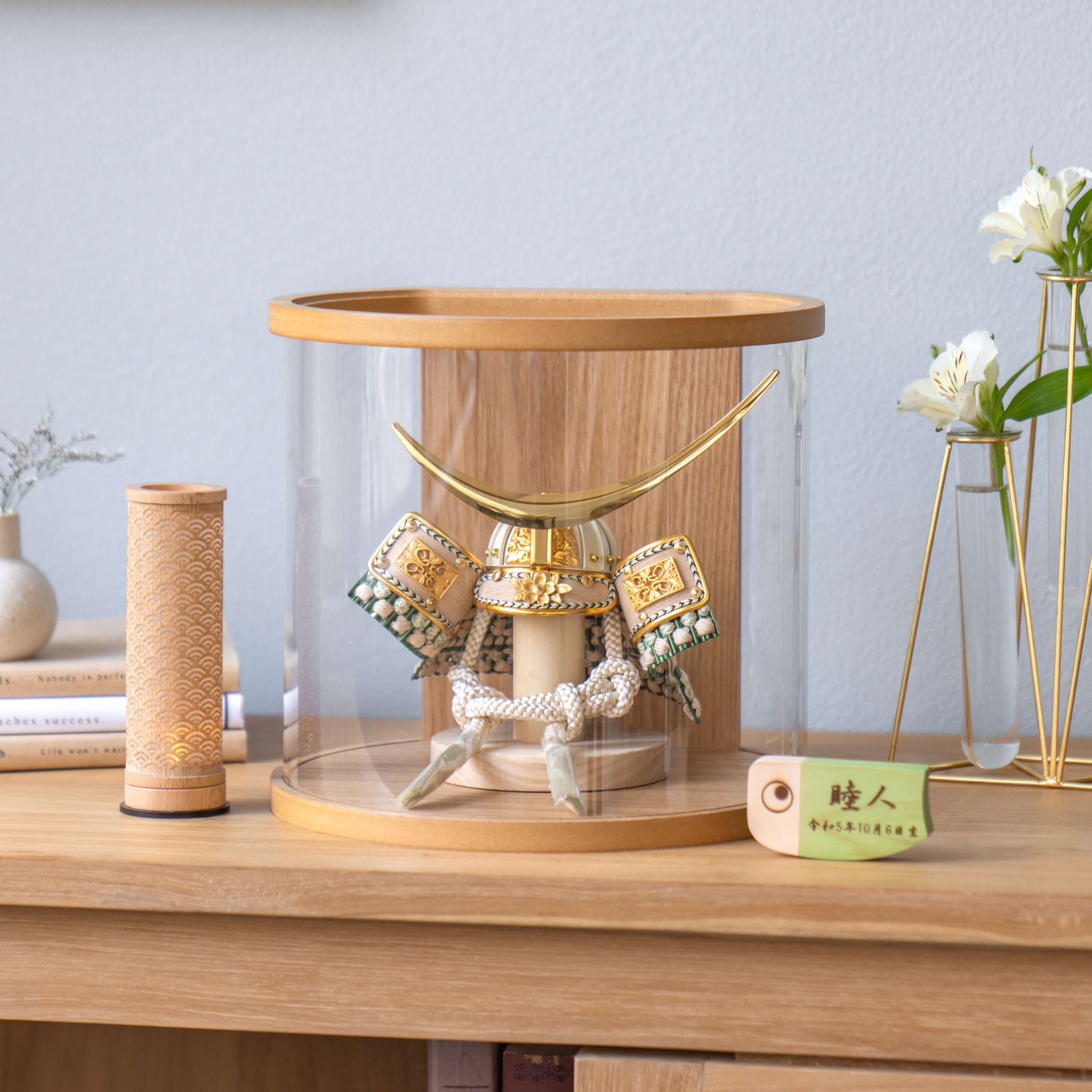 ことのオリジナル兜　伊達　円柱ケース　ナチュラル