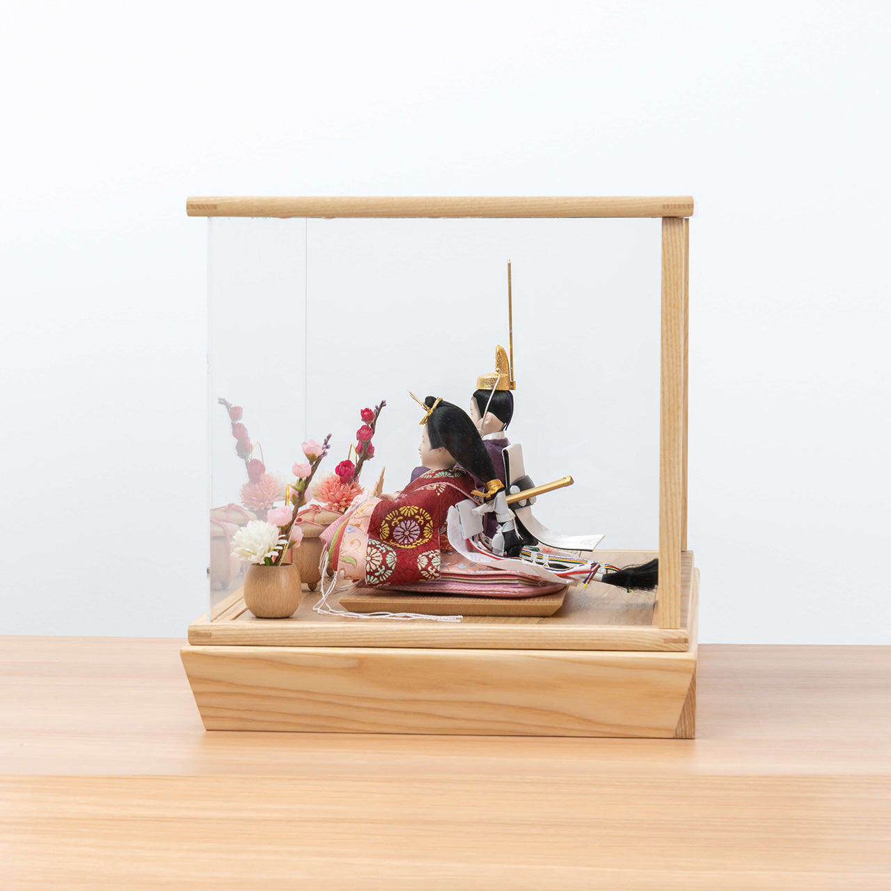 ことのひな人形　あかね　麻の葉　円ケース