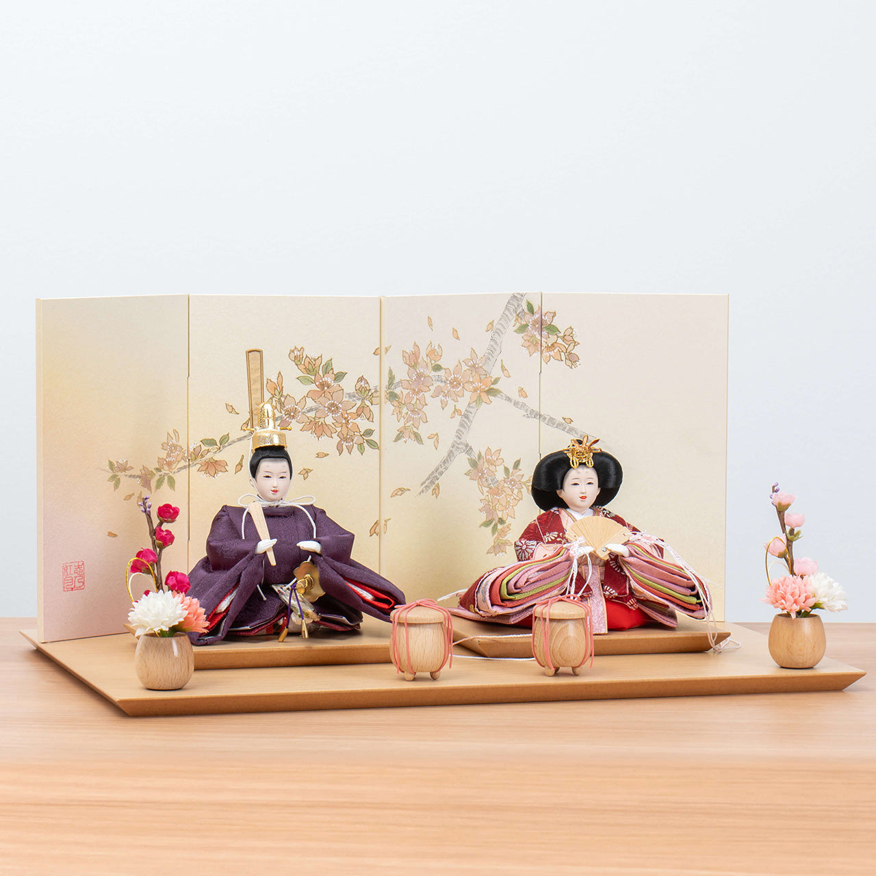 ことのひな人形　あかね　手描き桜平台