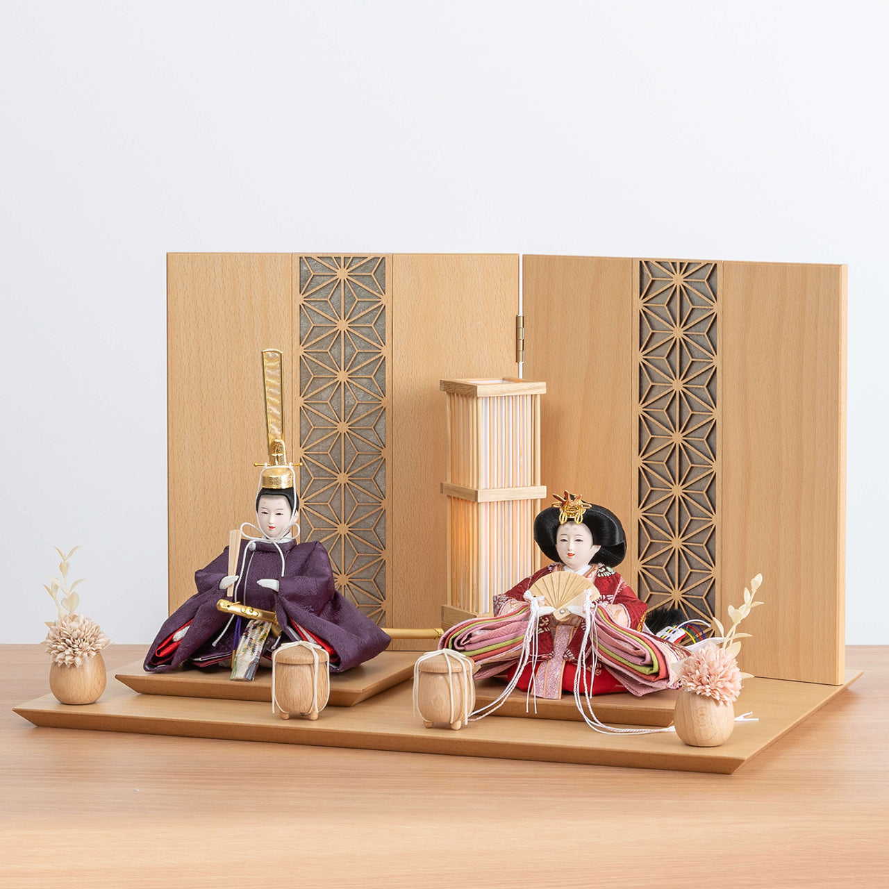 ことのひな人形　あかね　麻の葉平台　駿河行燈付