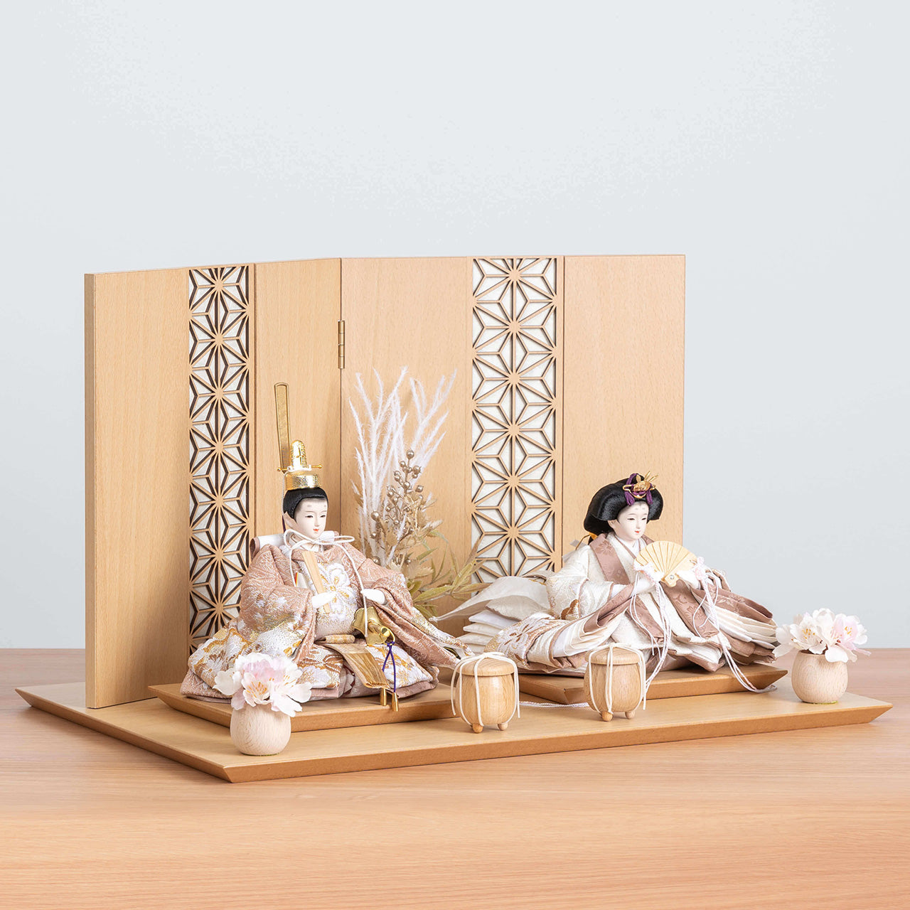 ことのひな人形　ほのか　麻の葉　N平台　白和紙　立花B付