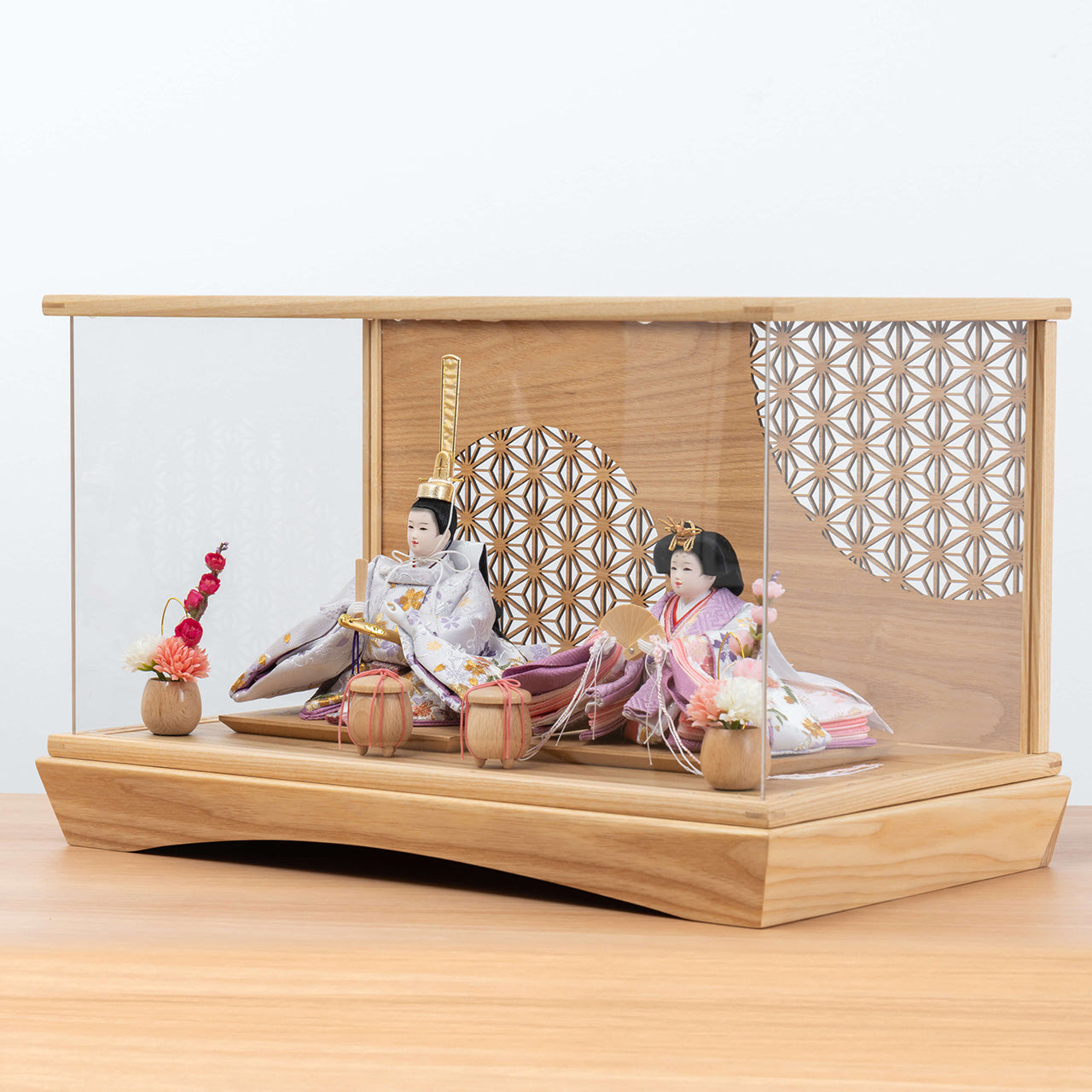 ことのひな人形　はな　麻の葉　円ケース