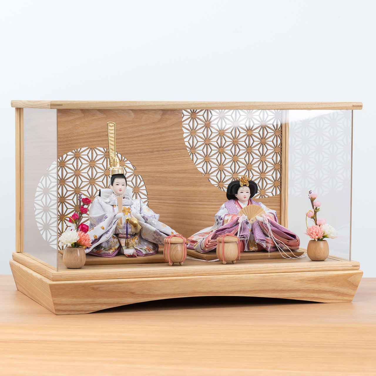 ことのひな人形　はな　麻の葉　円ケース