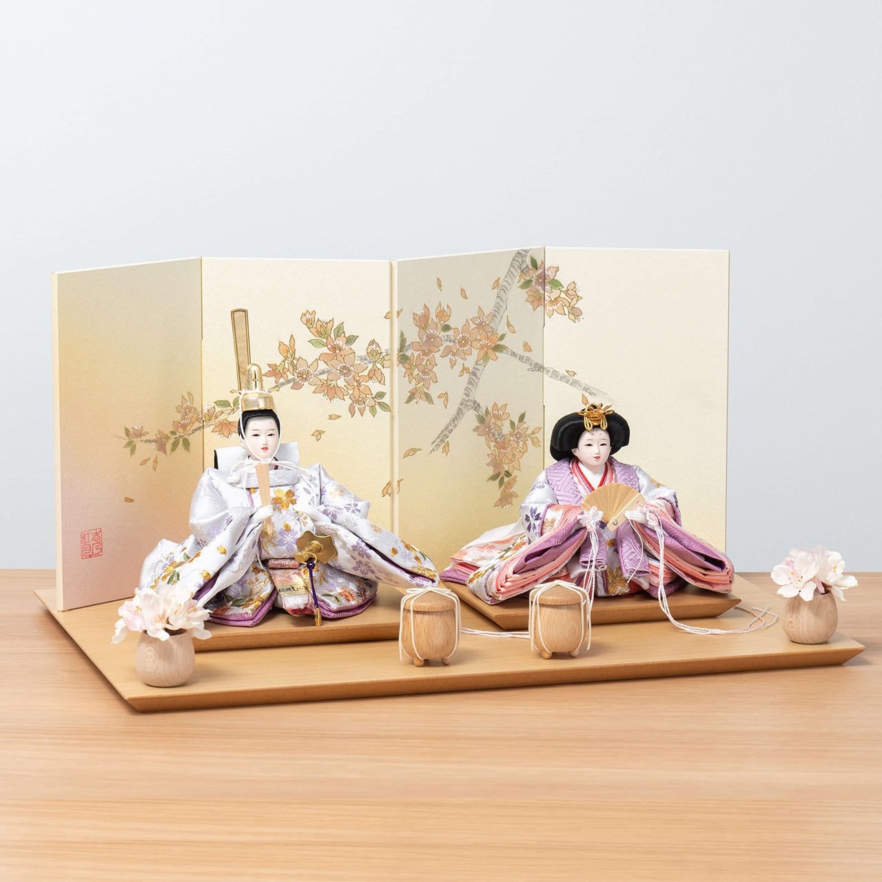 【早割】ことのひな人形　はな　手描桜平台