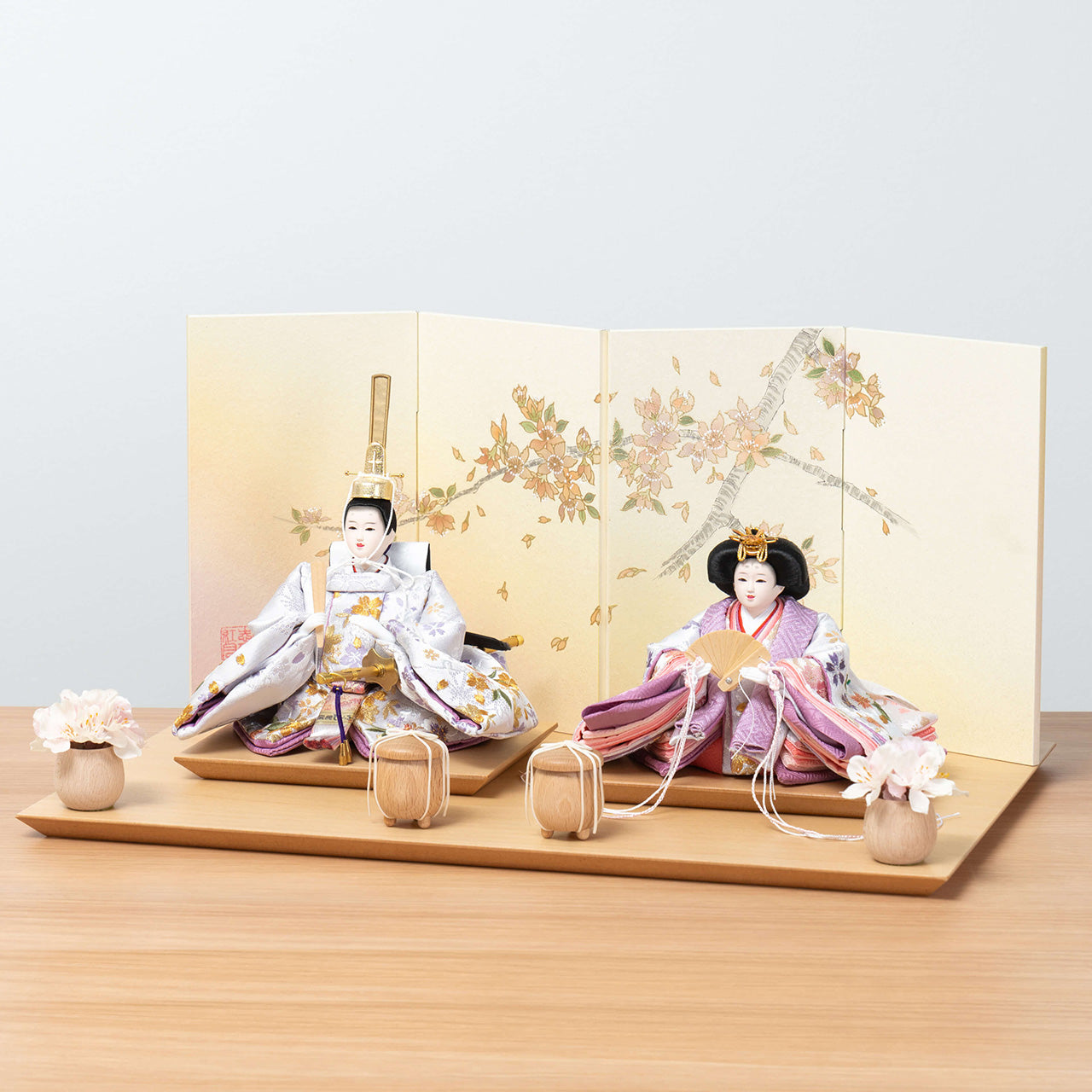 【早割】ことのひな人形　はな　手描桜平台