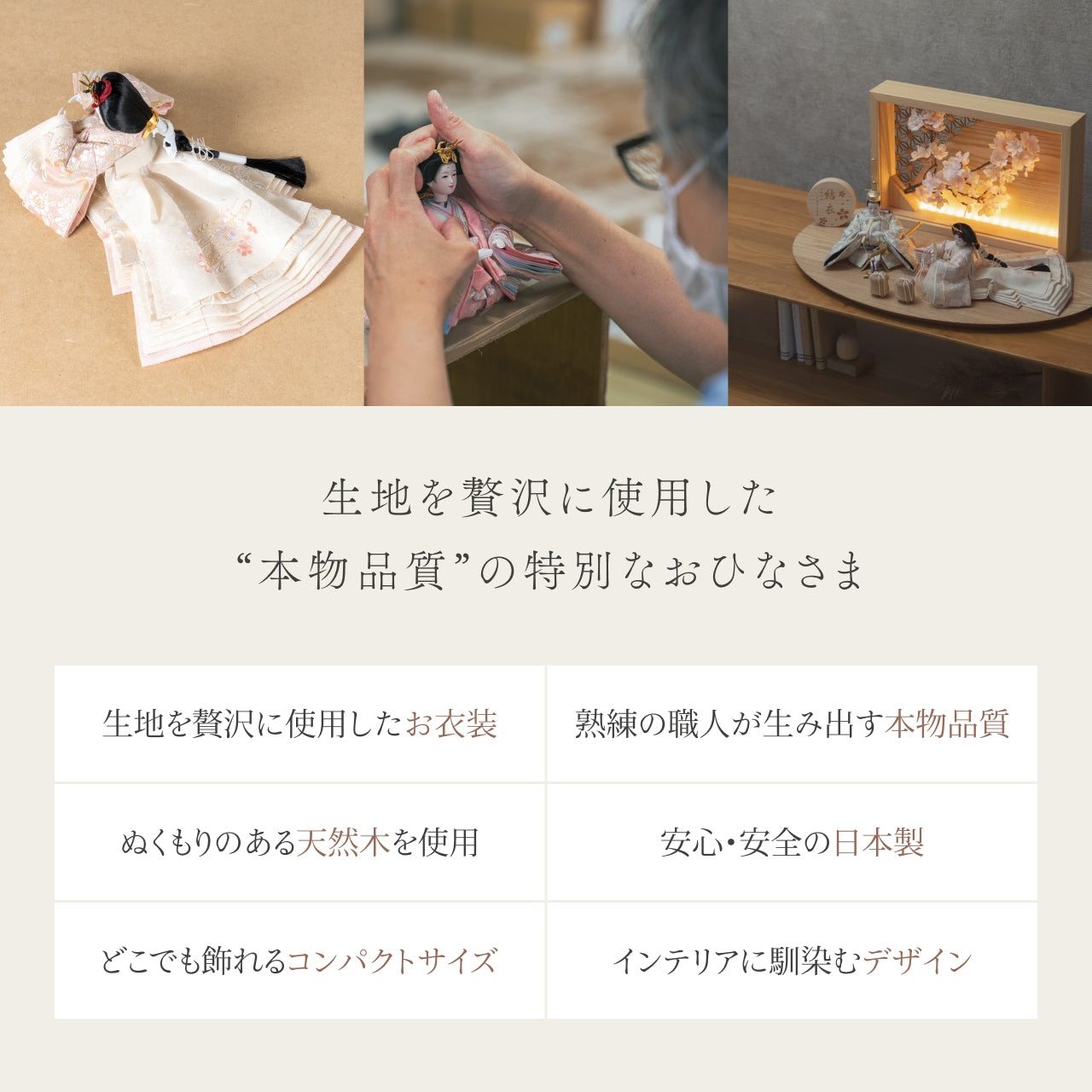 ことの平安ひな　このは　衝立LED桜　N