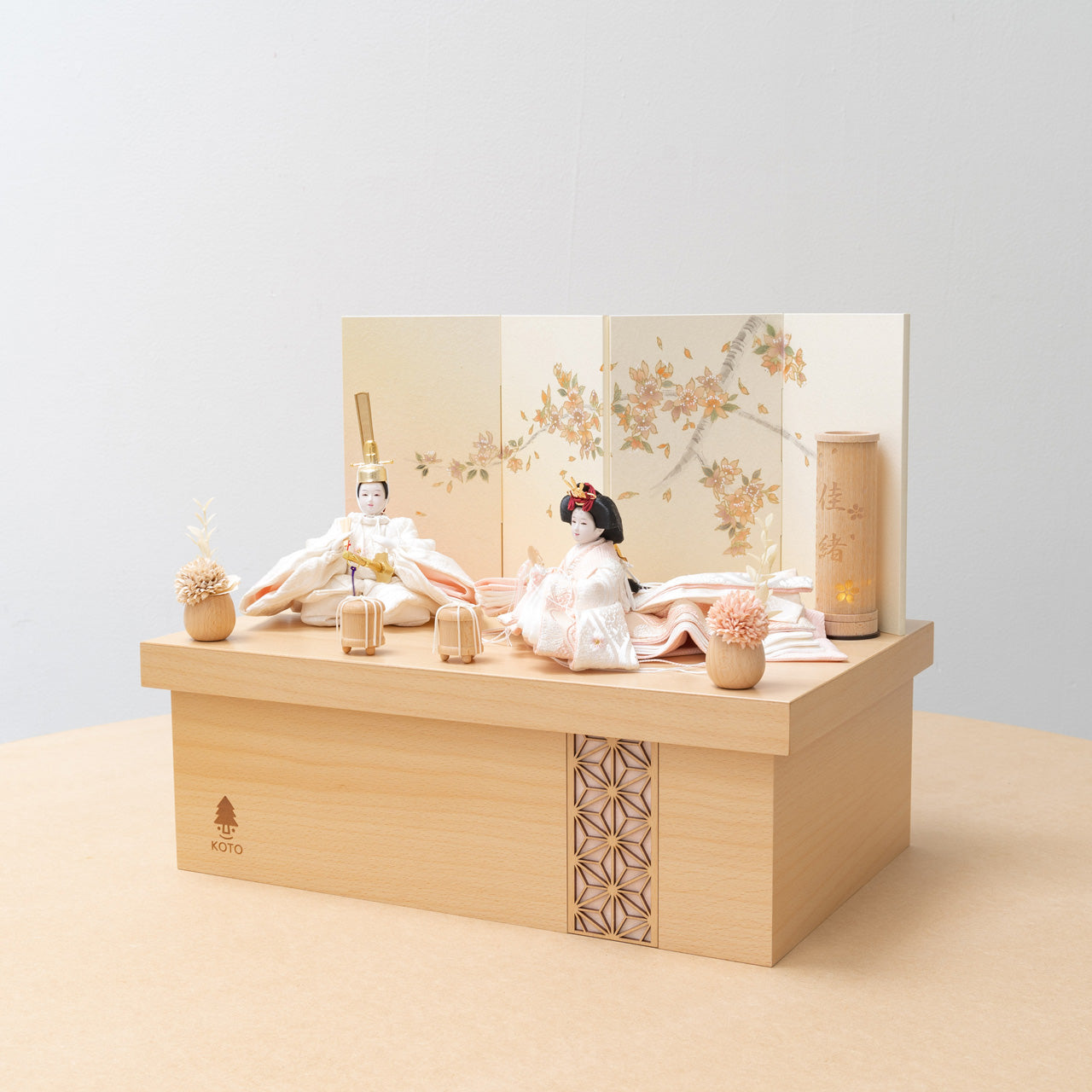 【早割】ことの平安ひな　ゆき　手描桜　収納