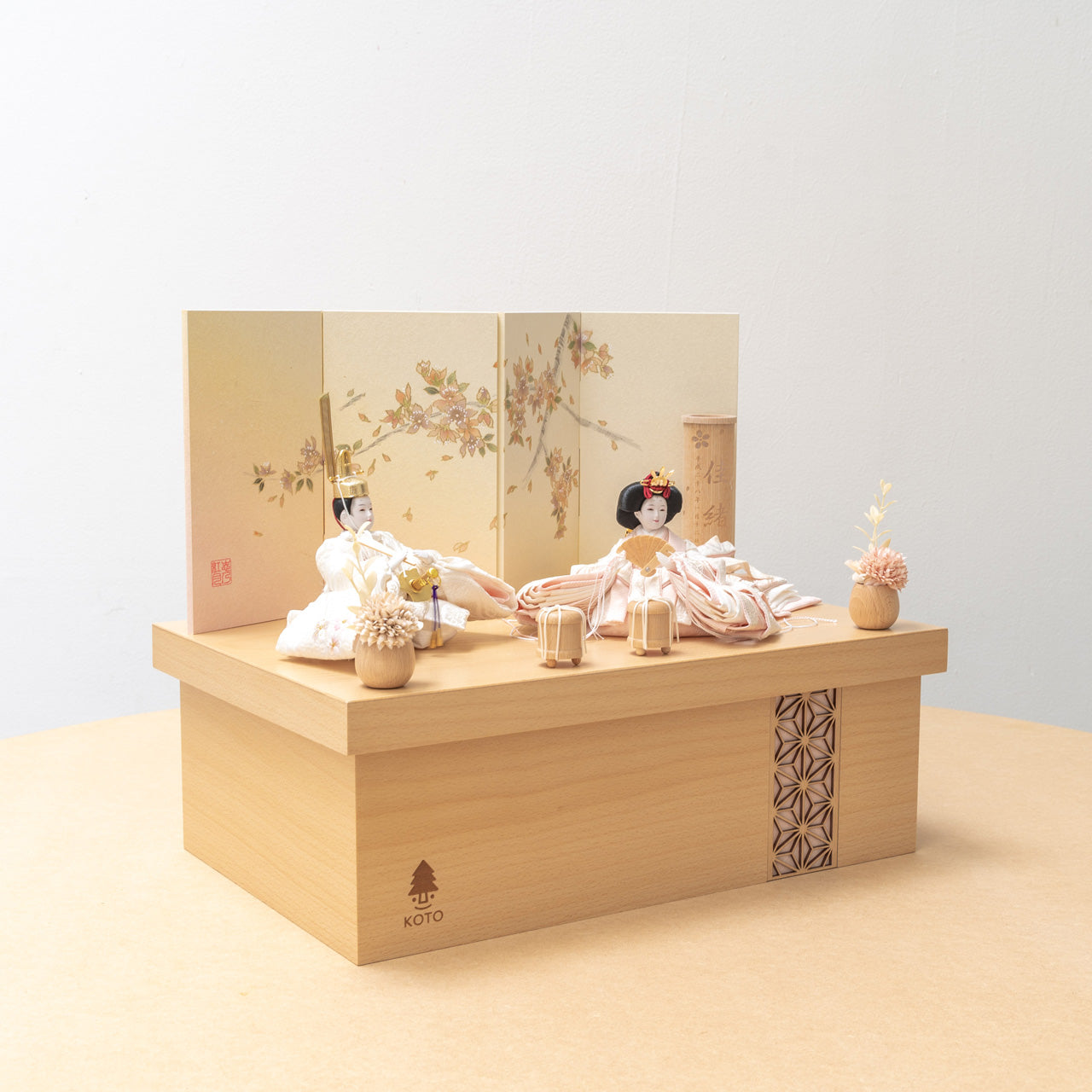 【早割】ことの平安ひな　ゆき　手描桜　収納