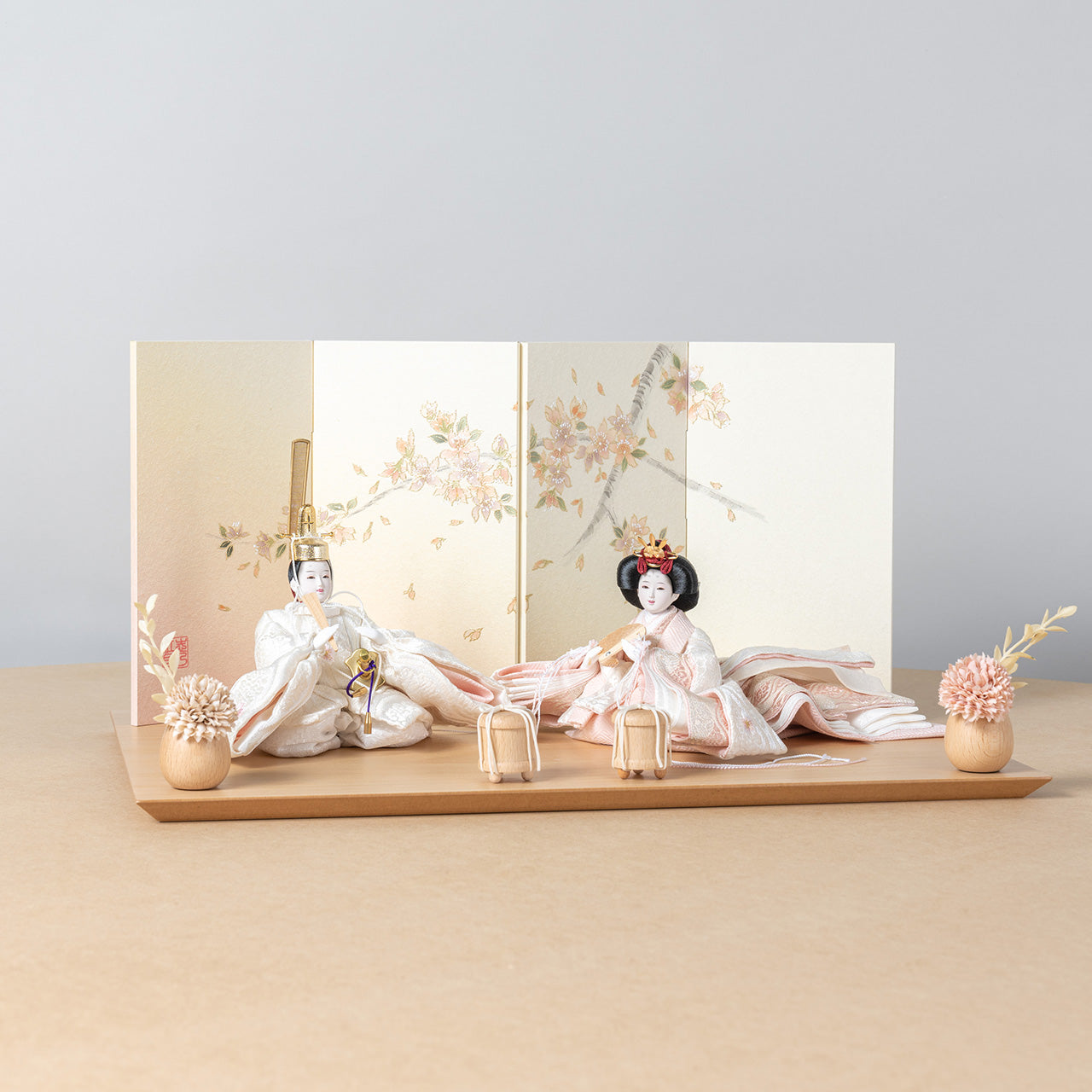 【早割】ことの平安ひな　ゆき　手描桜　平台