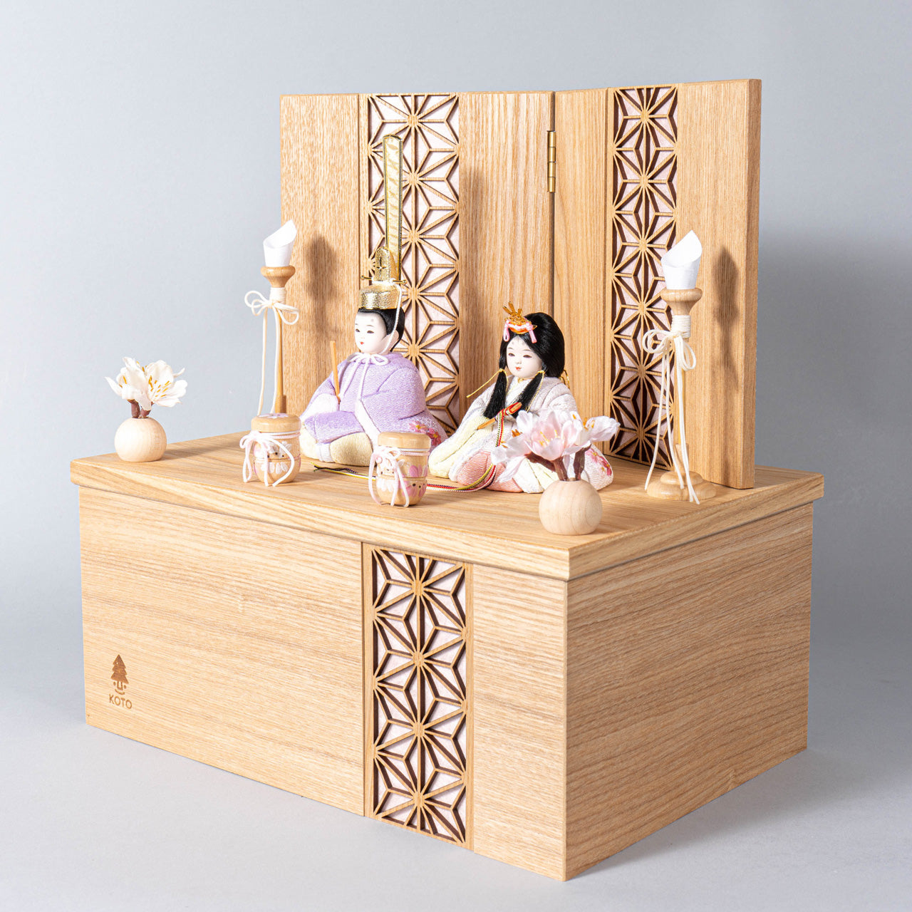 ことの木目込ひな　はな　麻の葉　収納