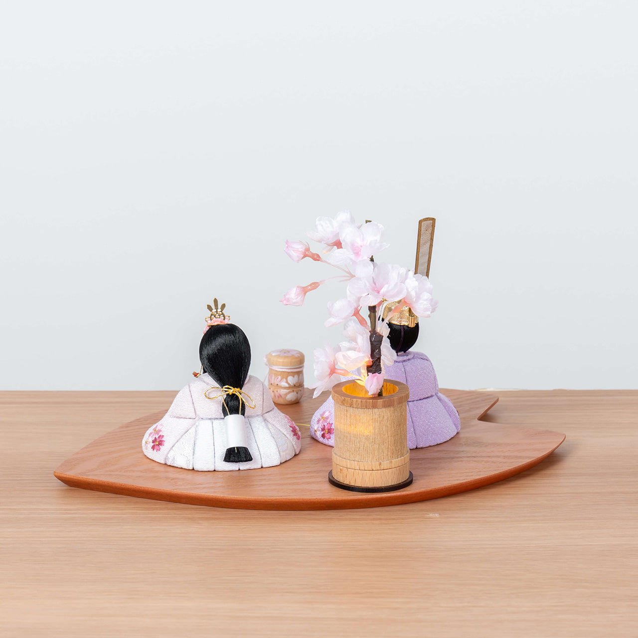 ことの木目込ひな　はな　さくら平台　灯桜付
