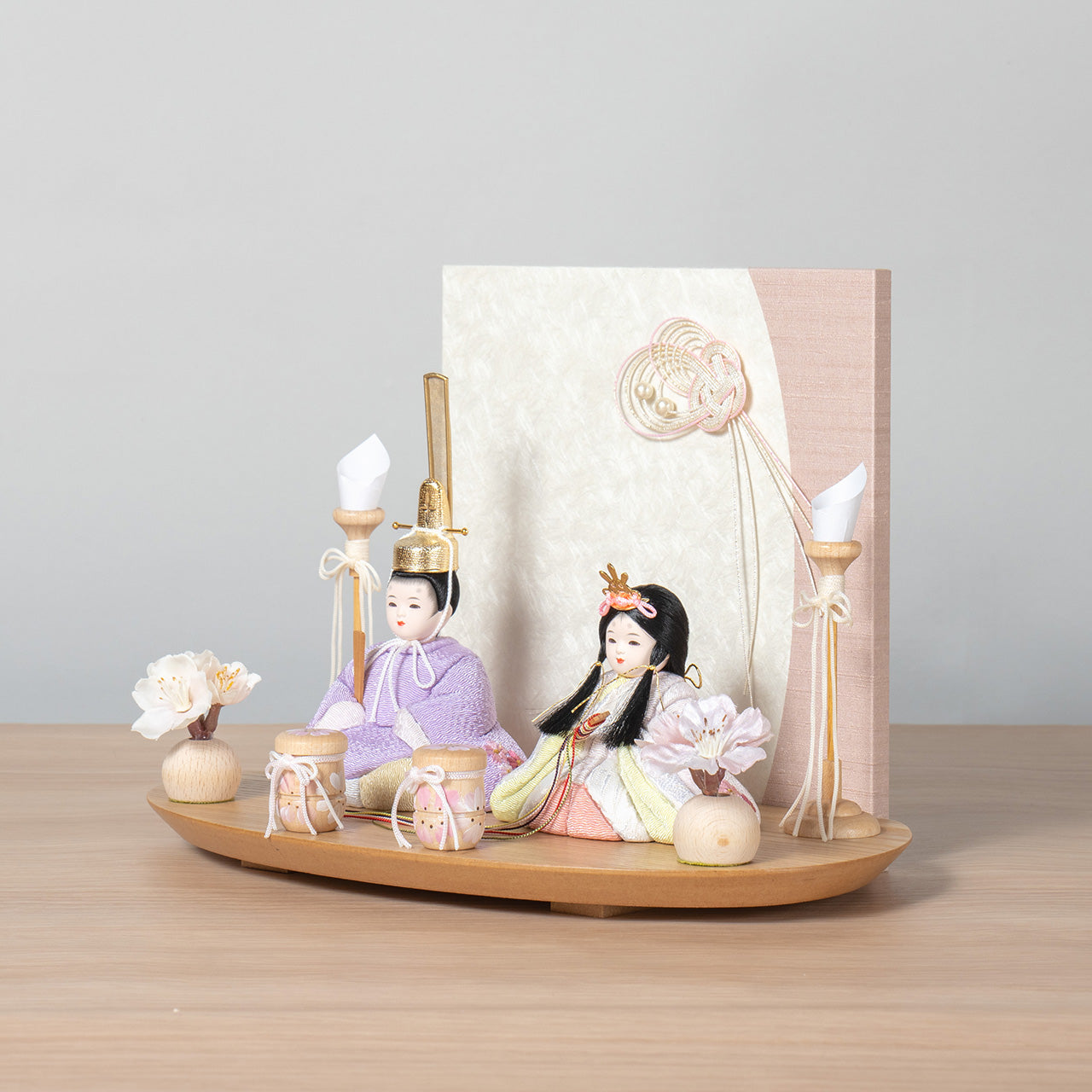 ことの木目込ひな　はな　水引衝立