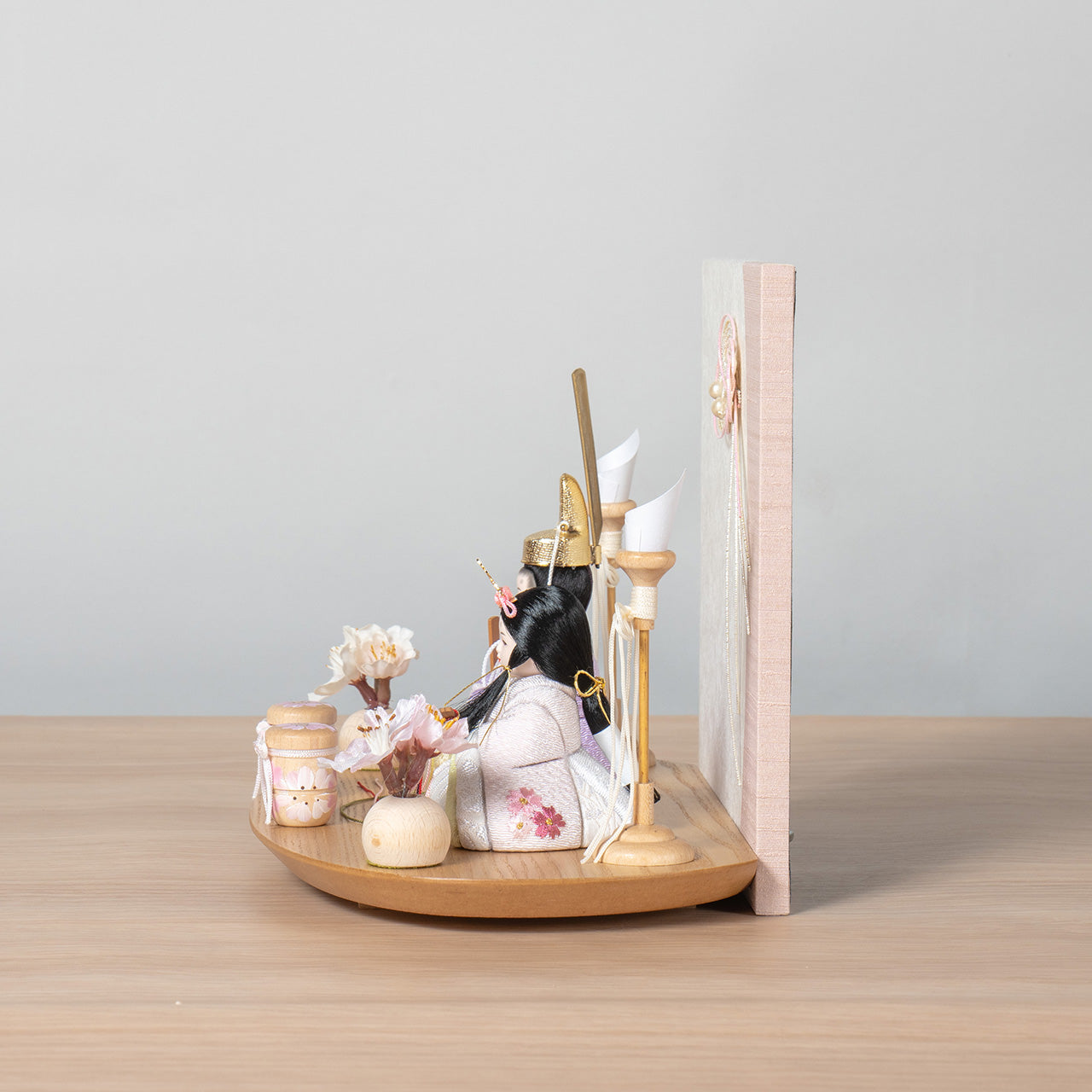 ことの木目込ひな　はな　水引衝立