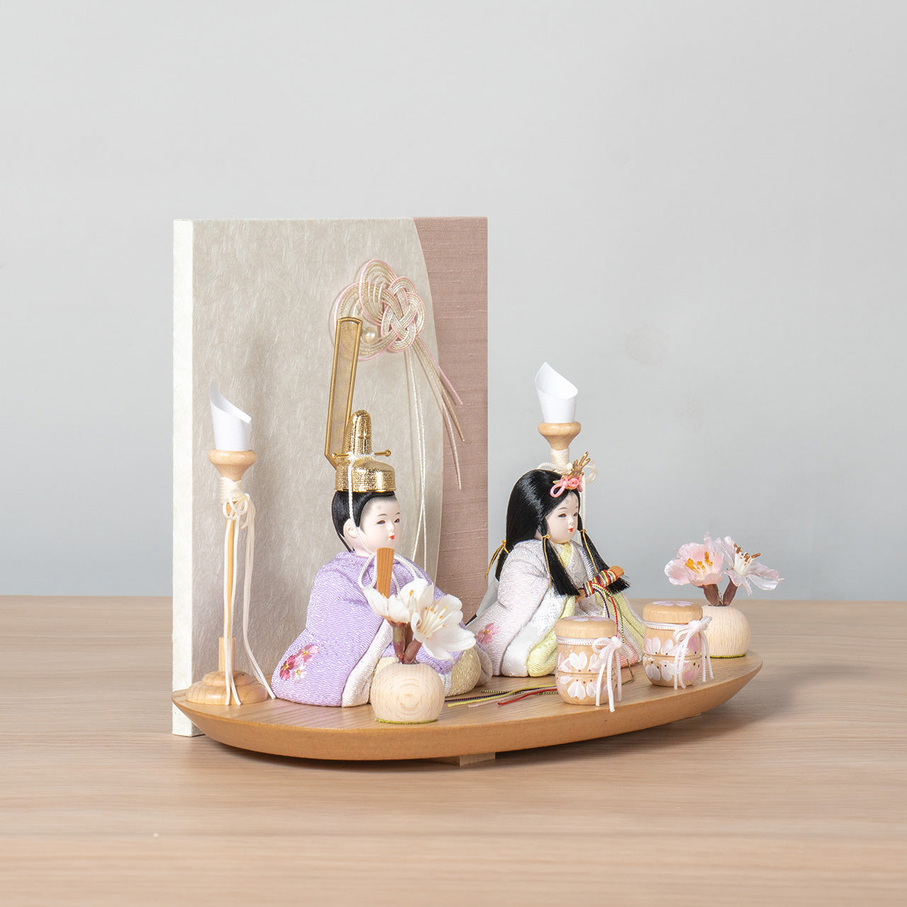 ことの木目込ひな　はな　水引衝立