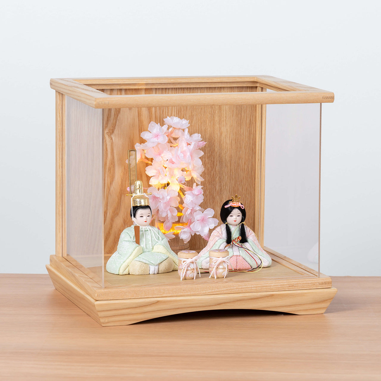 ことの木目込ひな　このは　ケース　灯桜付