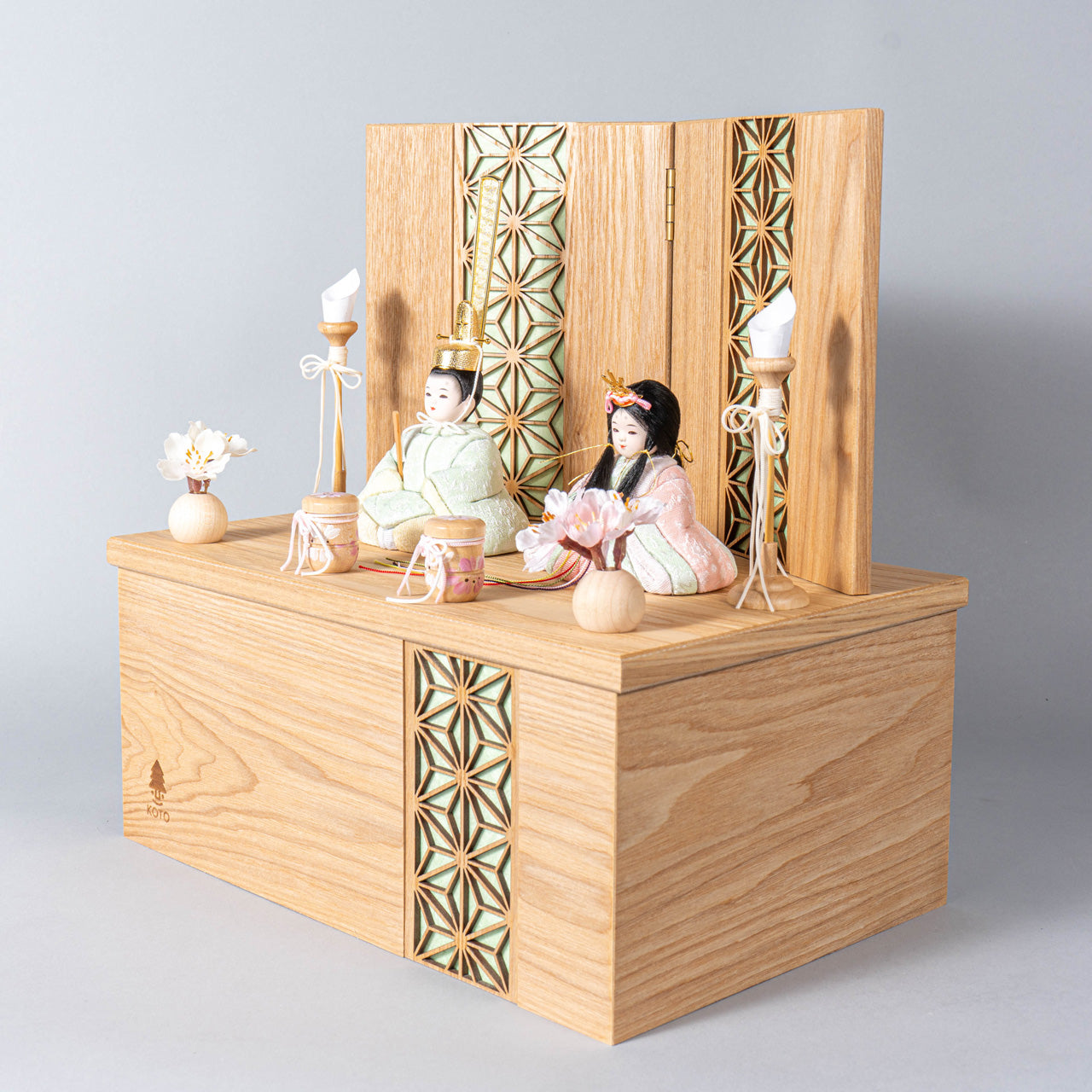 ことの木目込ひな　このは　麻の葉　収納
