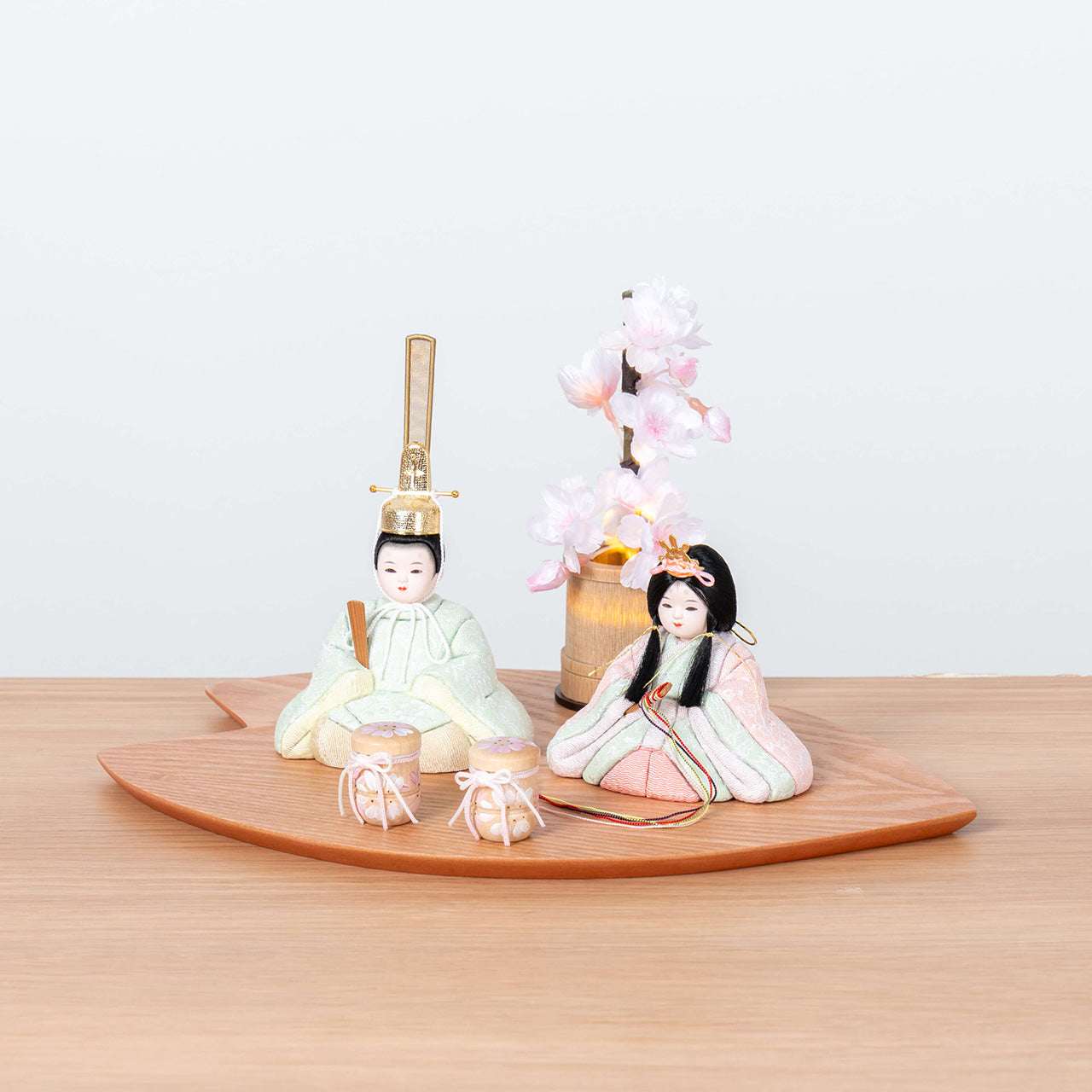 ことの木目込ひな　このは　さくら平台　灯桜付