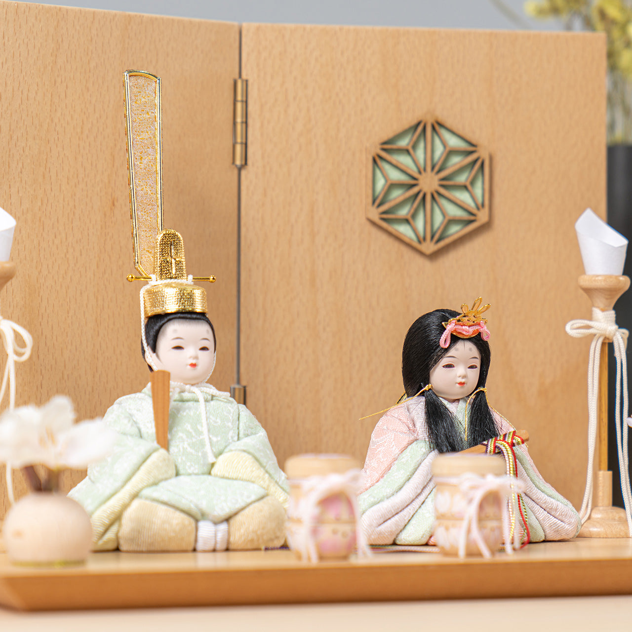 ことの木目込ひな　このは　麻の葉　平台