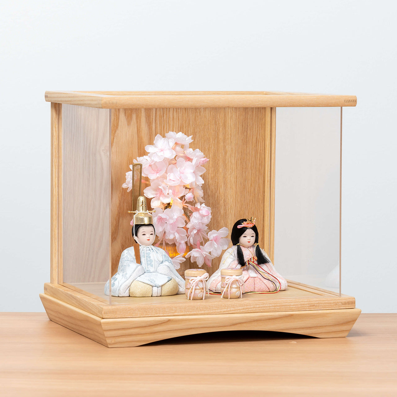 ことの木目込ひな　そら　ケース　灯桜付