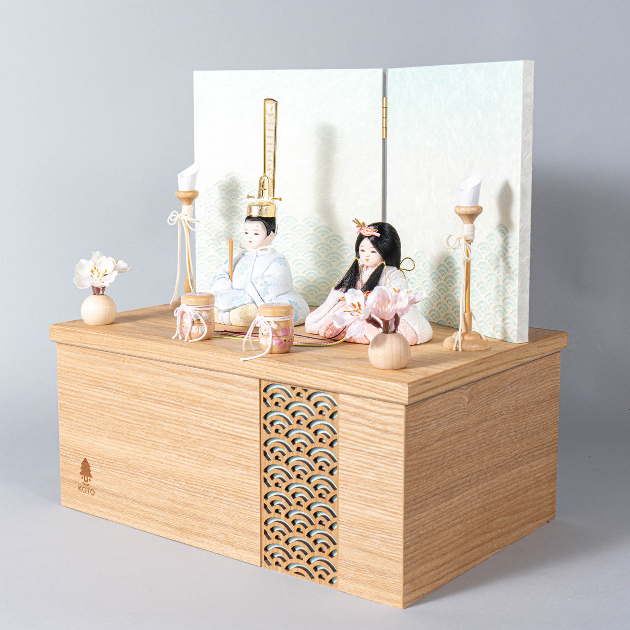 ことの木目込ひな　そら　青海波　収納
