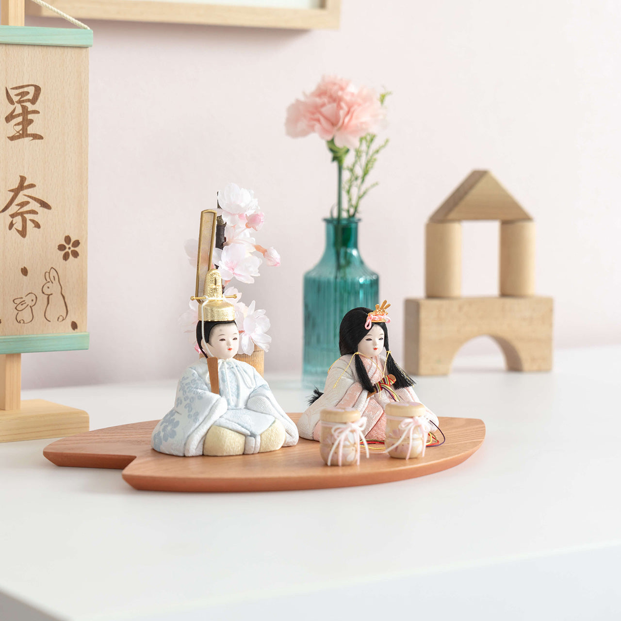 ことの木目込ひな　そら　さくら平台　灯桜付