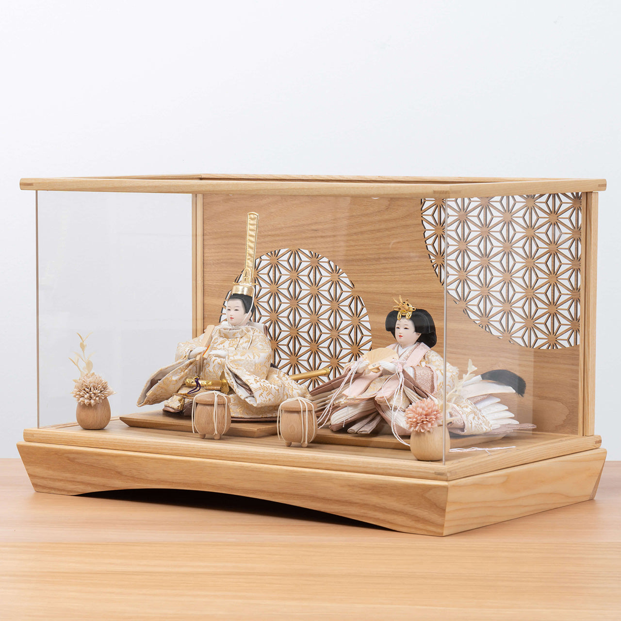 【早割】ことのひな人形　つき　麻の葉　円ケース