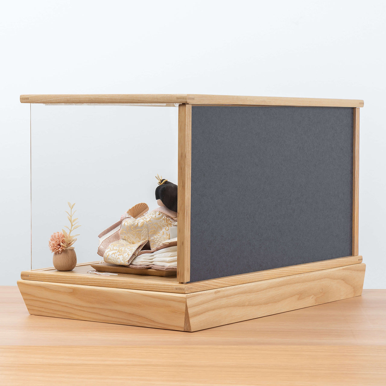 ことのひな人形　つき　華　円ケース（白和紙）駿河行燈付