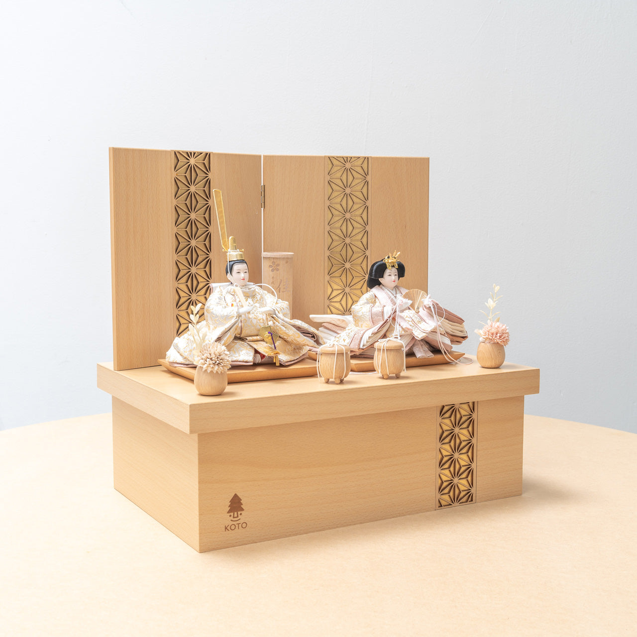 ことのひな人形　つき　麻の葉　収納