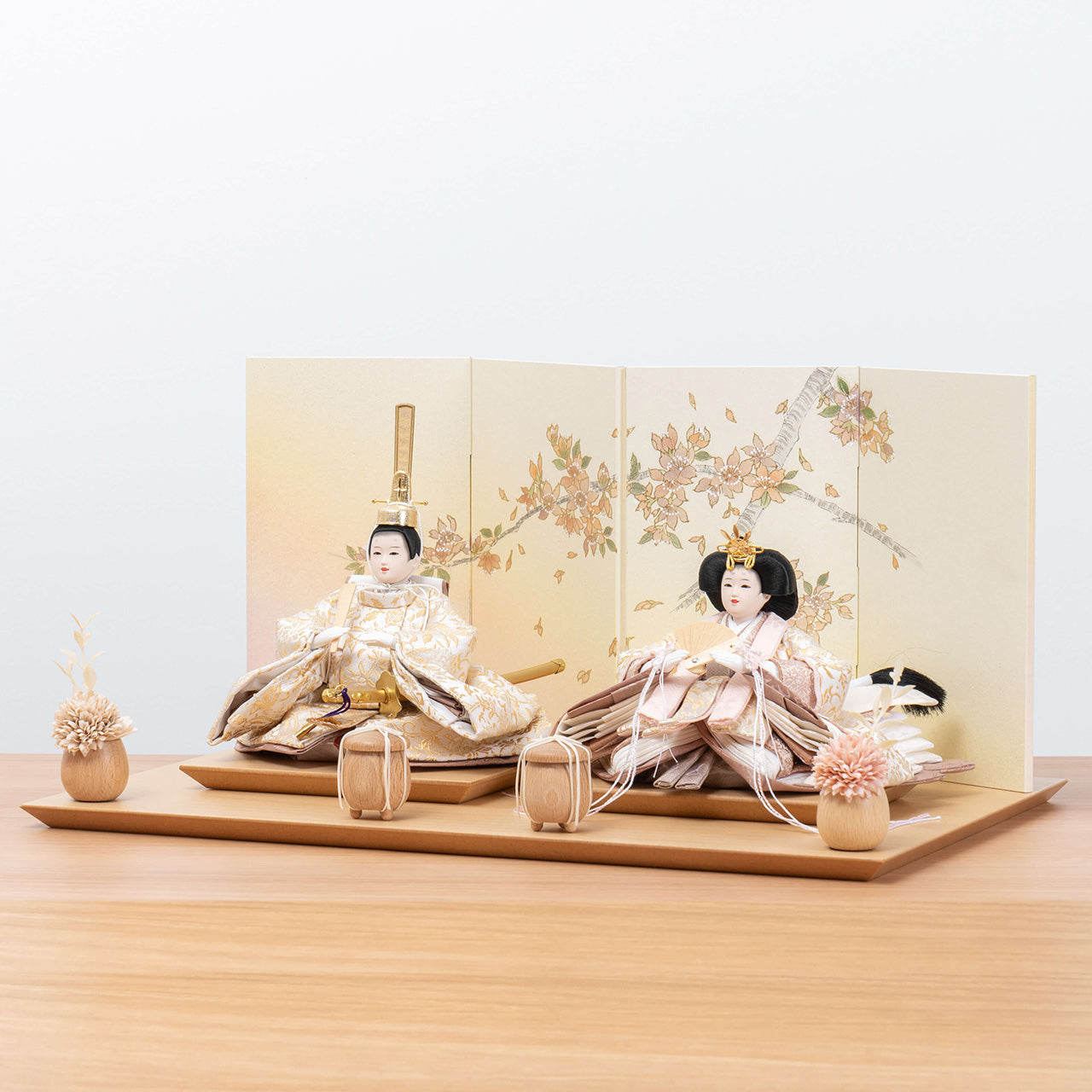 【早割】ことのひな人形　つき　手描桜平台