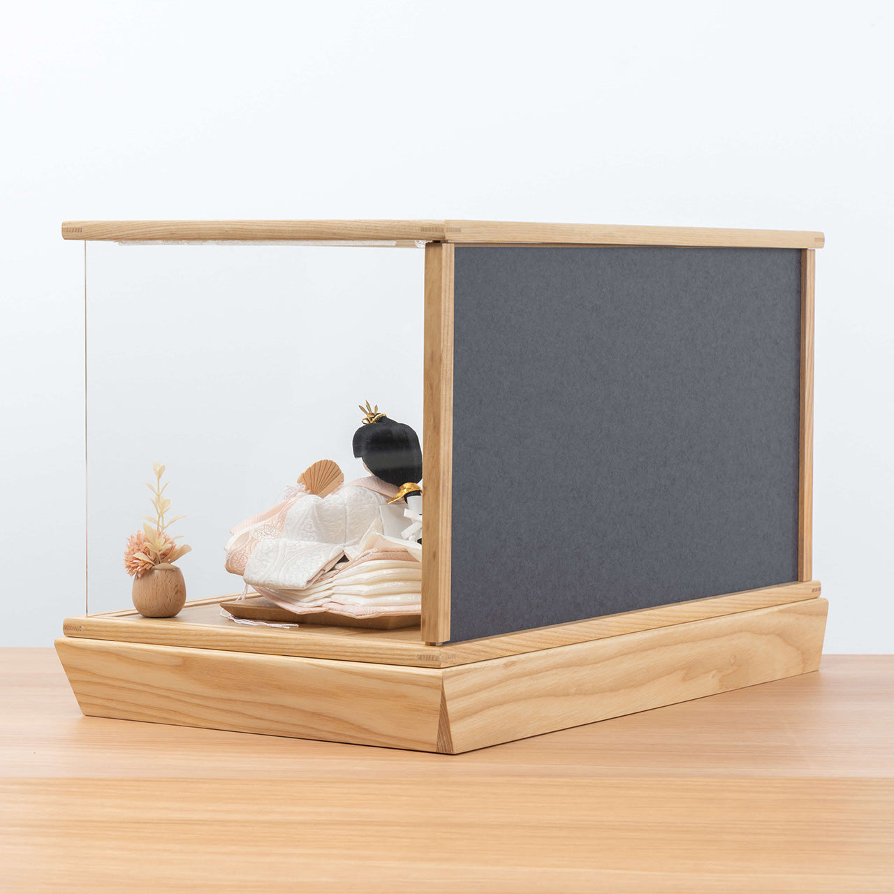 ことのひな人形　ゆき　華　円ケース（白和紙）駿河行燈付