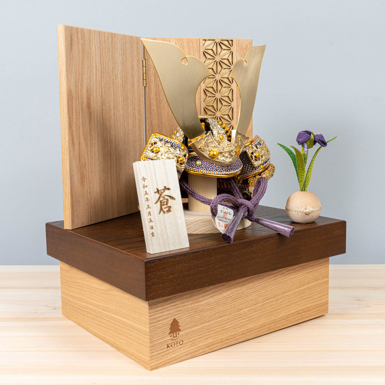 KOTO×悠雅コラボ兜　金大鍬　麻の葉　NB収納