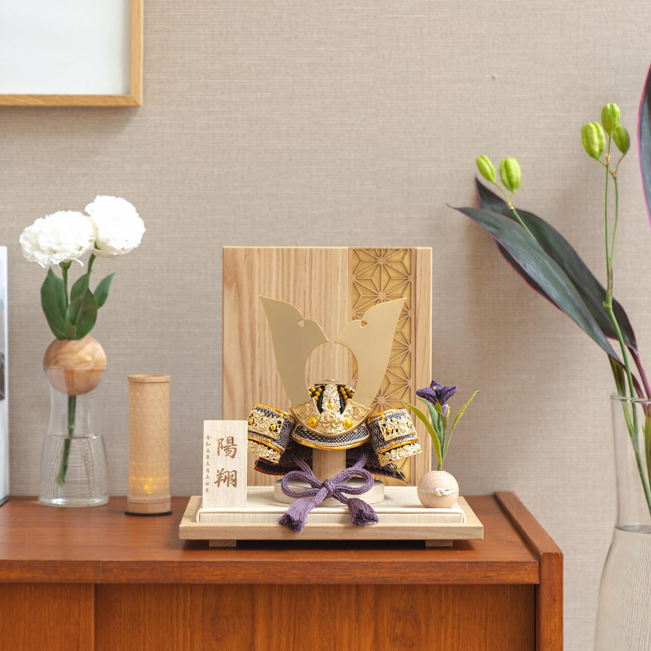 KOTO×悠雅コラボ兜　金大鍬　麻の葉　N衝立