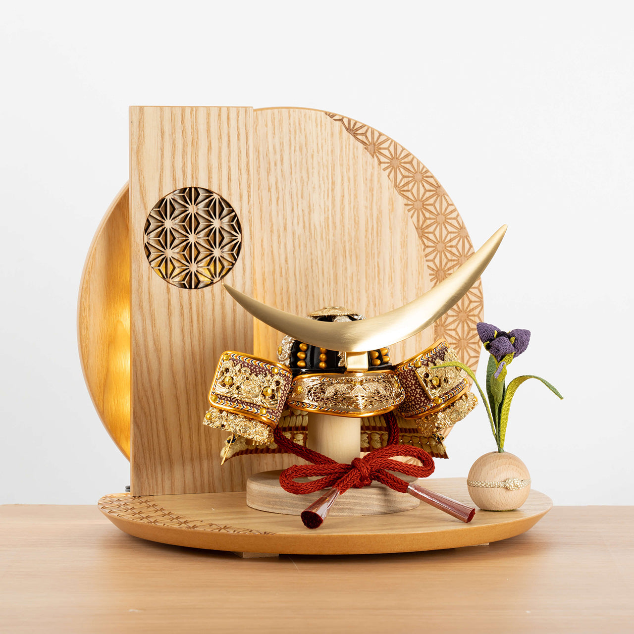 KOTO×悠雅コラボ兜　伊達政宗　灯円麻の葉衝立N