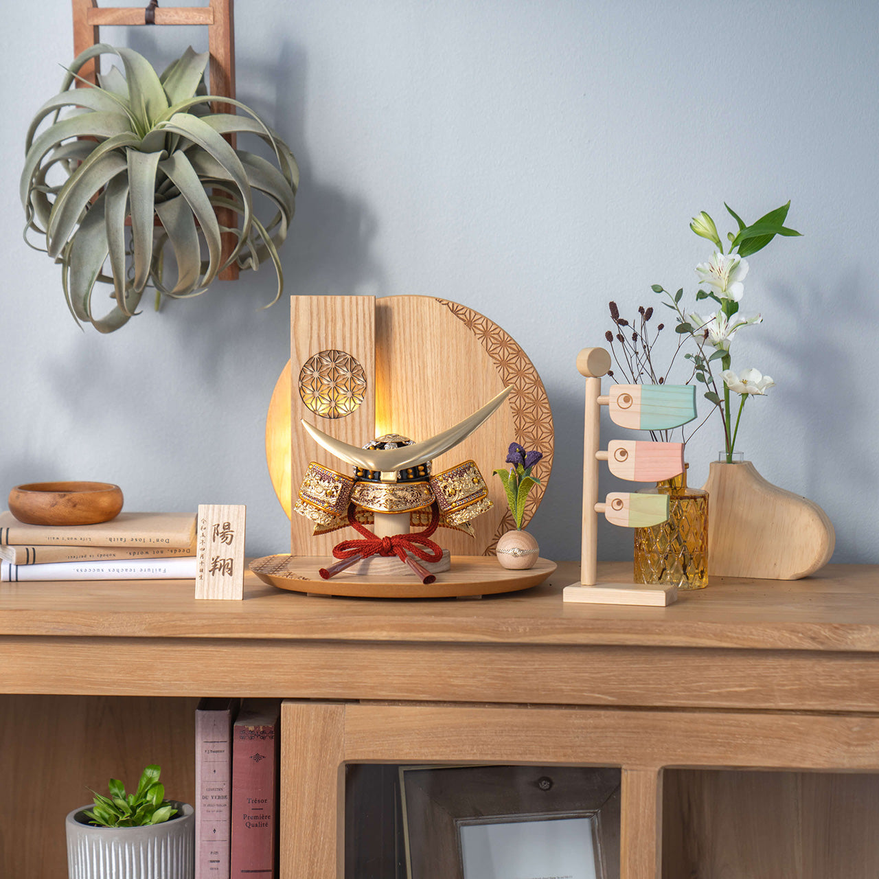 KOTO×悠雅コラボ兜　伊達政宗　灯円麻の葉衝立N