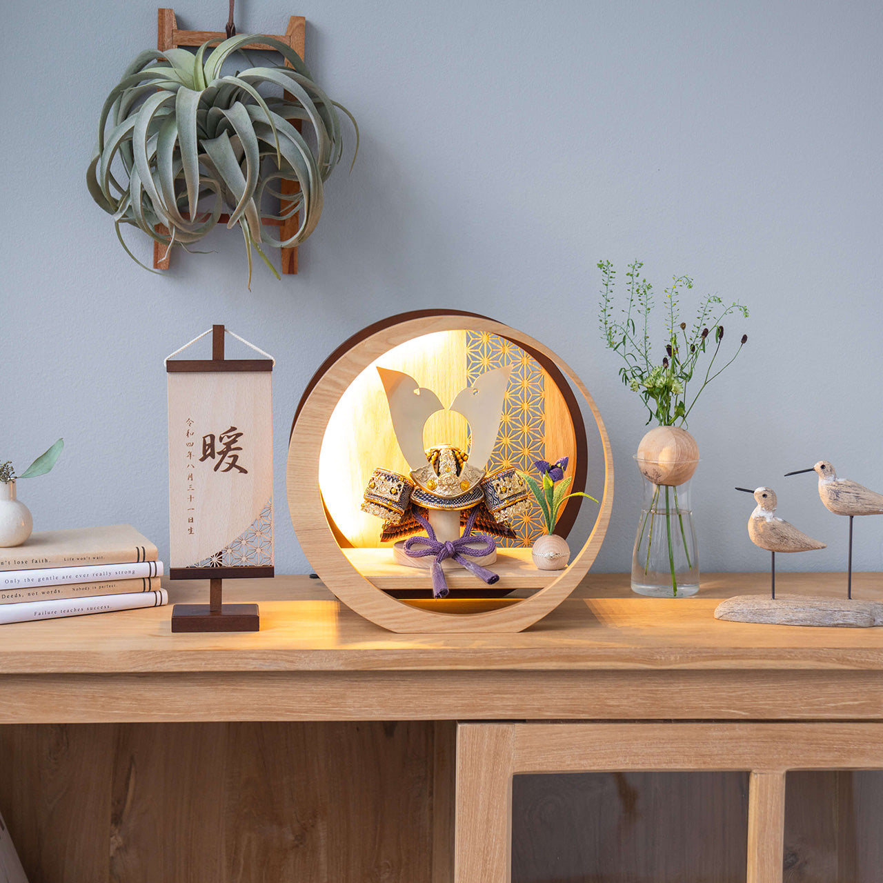 KOTO×悠雅コラボ兜　金大鍬　灯月型飾台　麻の葉