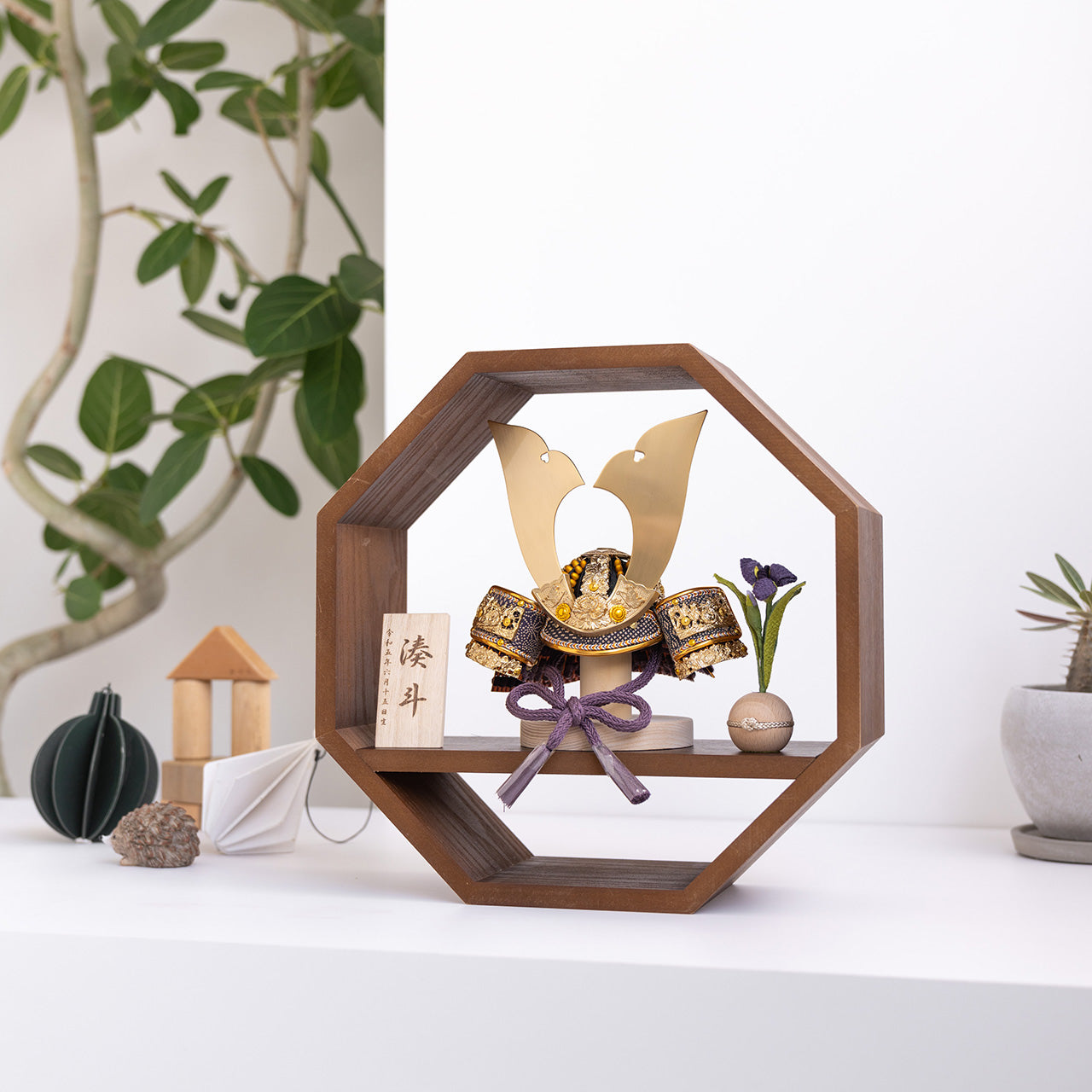 KOTO×悠雅コラボ兜　金大鍬　八角　ブラウン