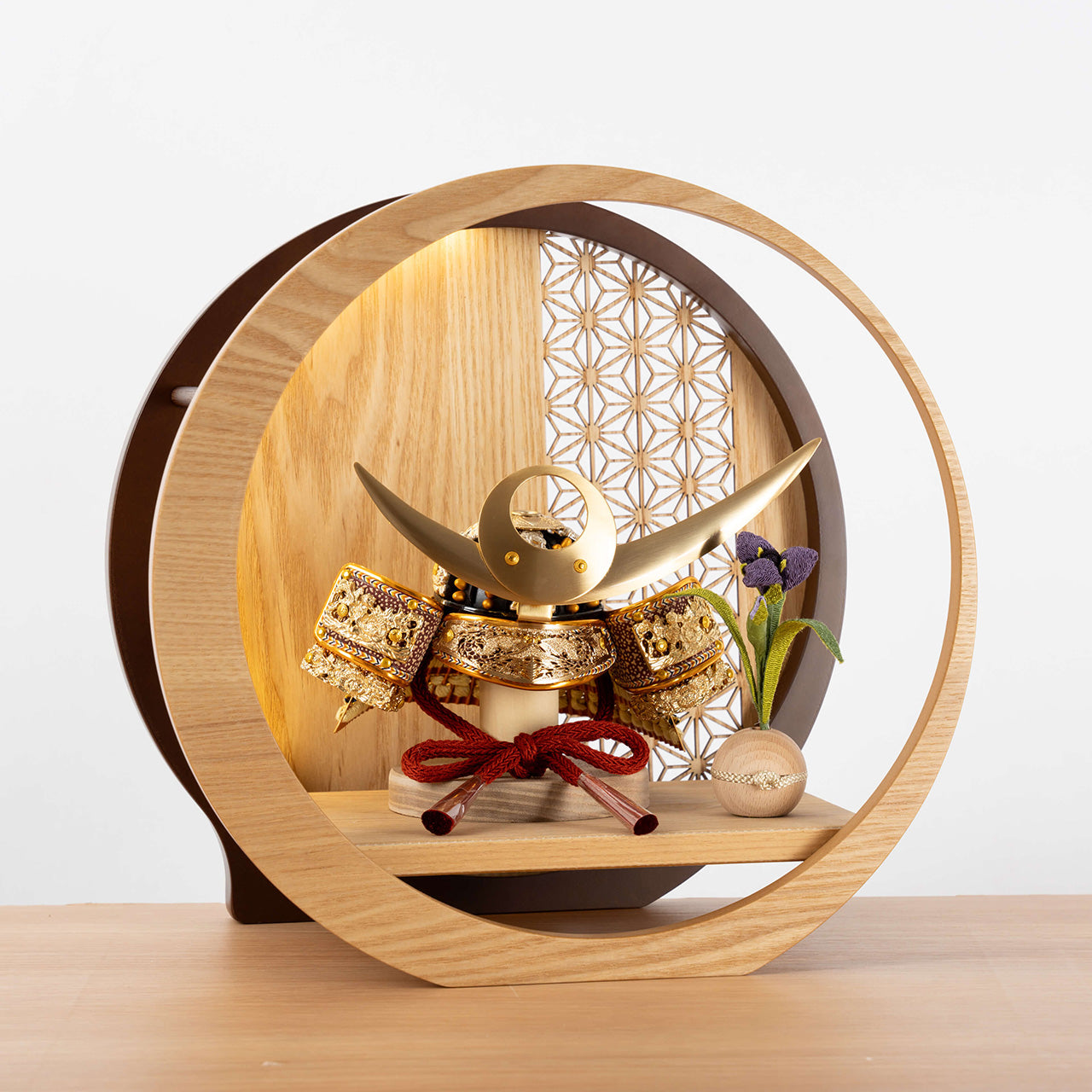 KOTO×悠雅コラボ兜　上杉謙信　灯月型飾台　麻の葉