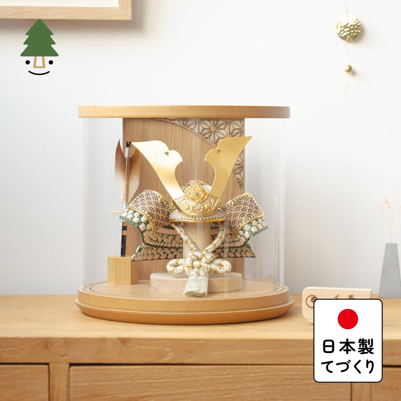 ことのオリジナル兜　だいち　円柱ケース　ナチュラル