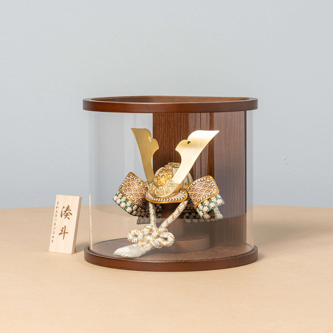 ことのオリジナル兜　だいち　円柱ケース　ブラウン