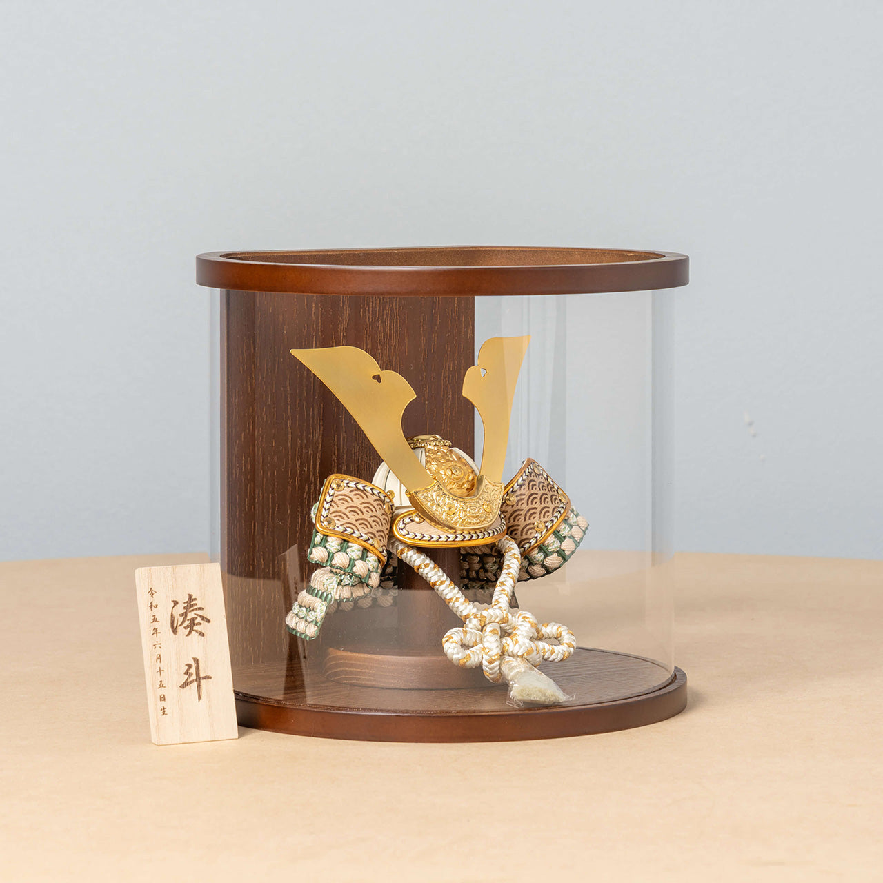 ことのオリジナル兜　だいち　円柱ケース　ブラウン