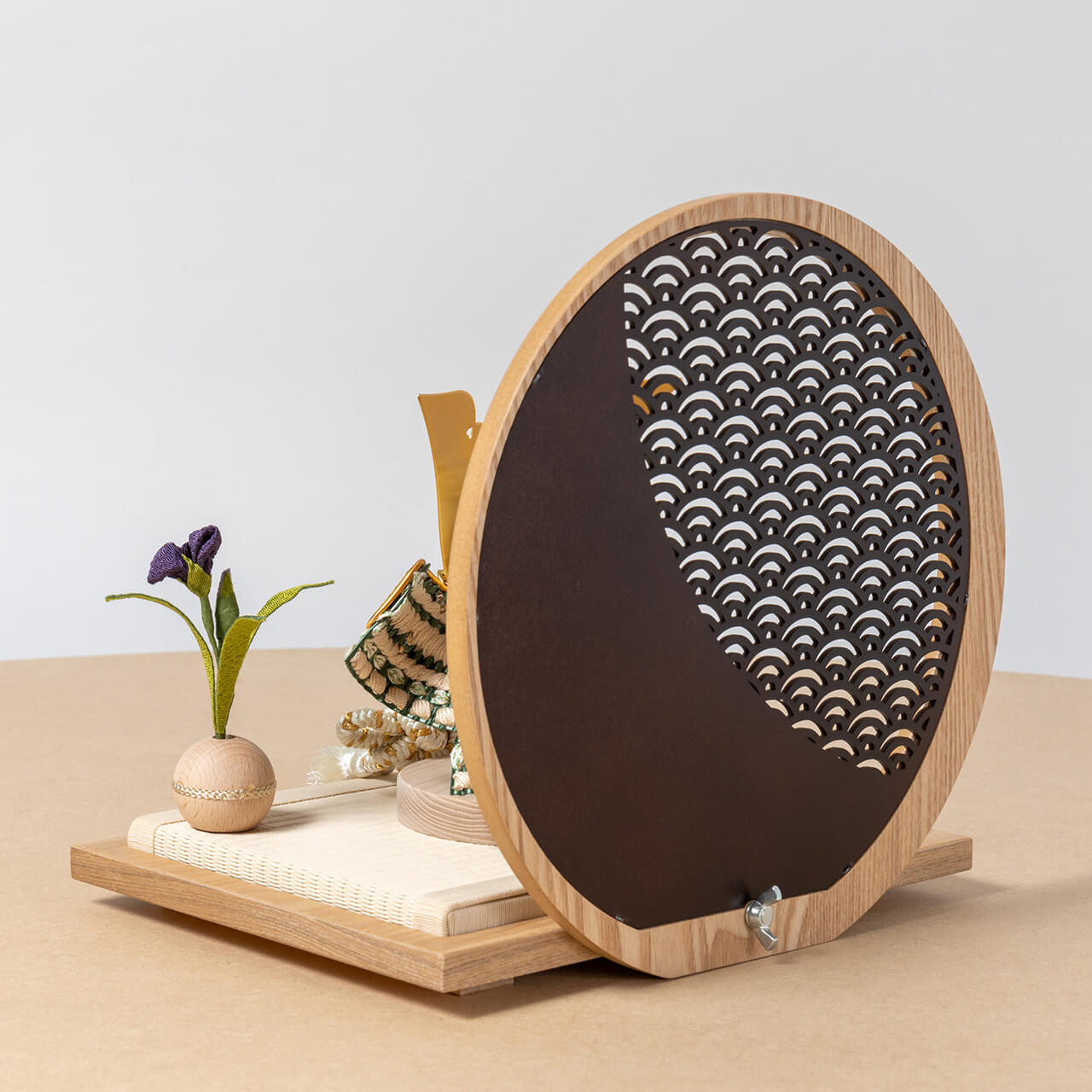 ことのオリジナル兜　だいち　青海波　円形N衝立