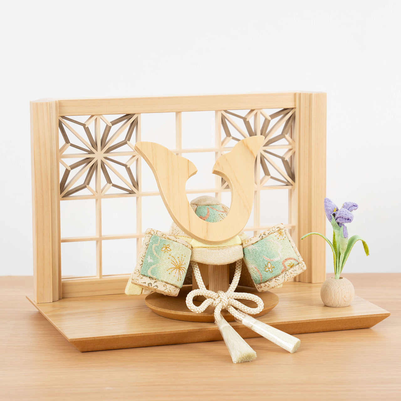 ことの木目込かぶと　だいち　鍬形　組子細工　麻の葉