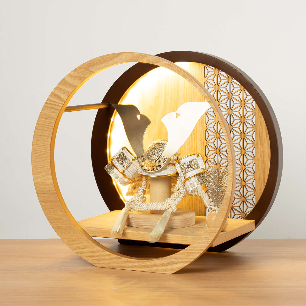 ことの兜　CG金　大鍬　灯月型飾台　麻の葉