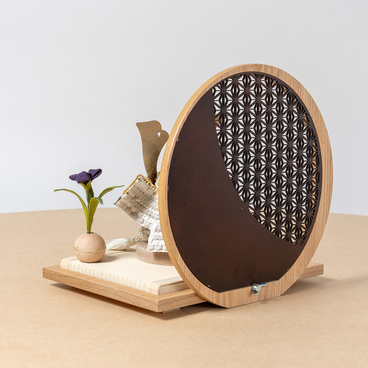 ことの兜　CG金　大鍬　麻の葉　円形N衝立